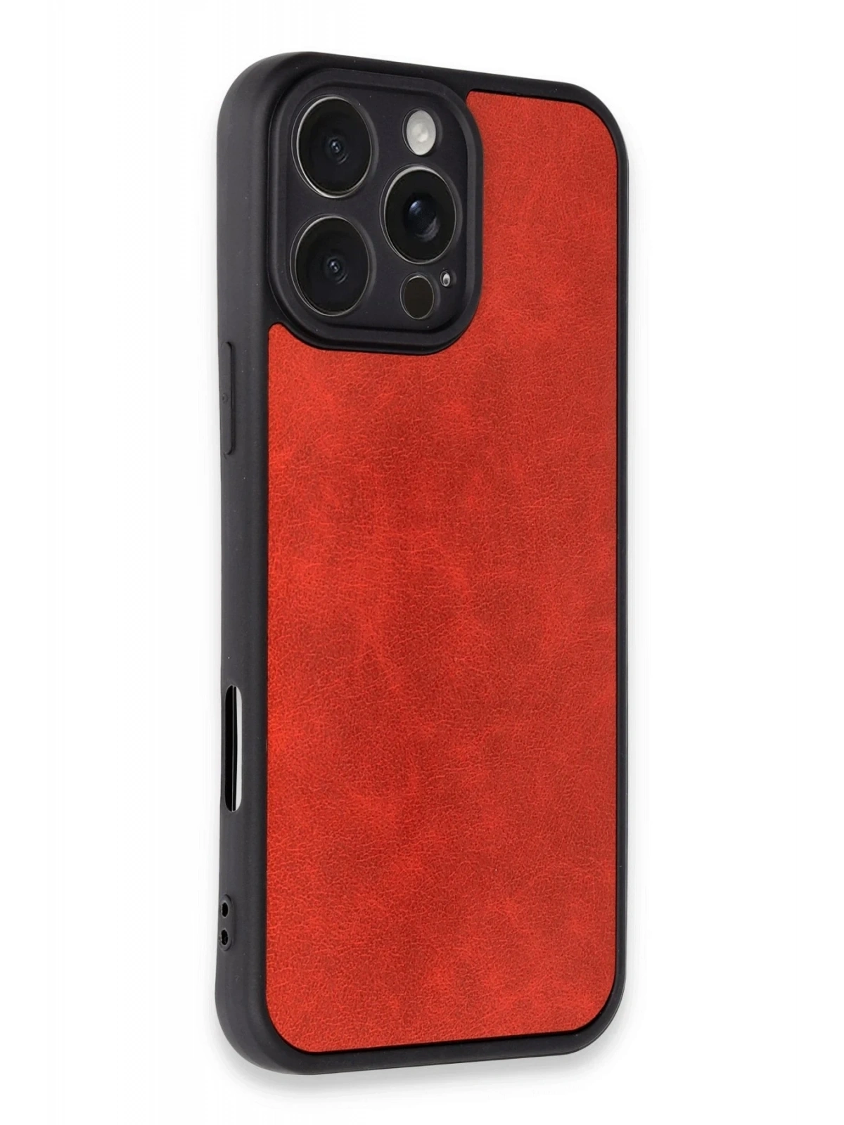 Newface Apple iPhone 16 Pro Max Kılıf Aras Deri Kapak - Kırmızı