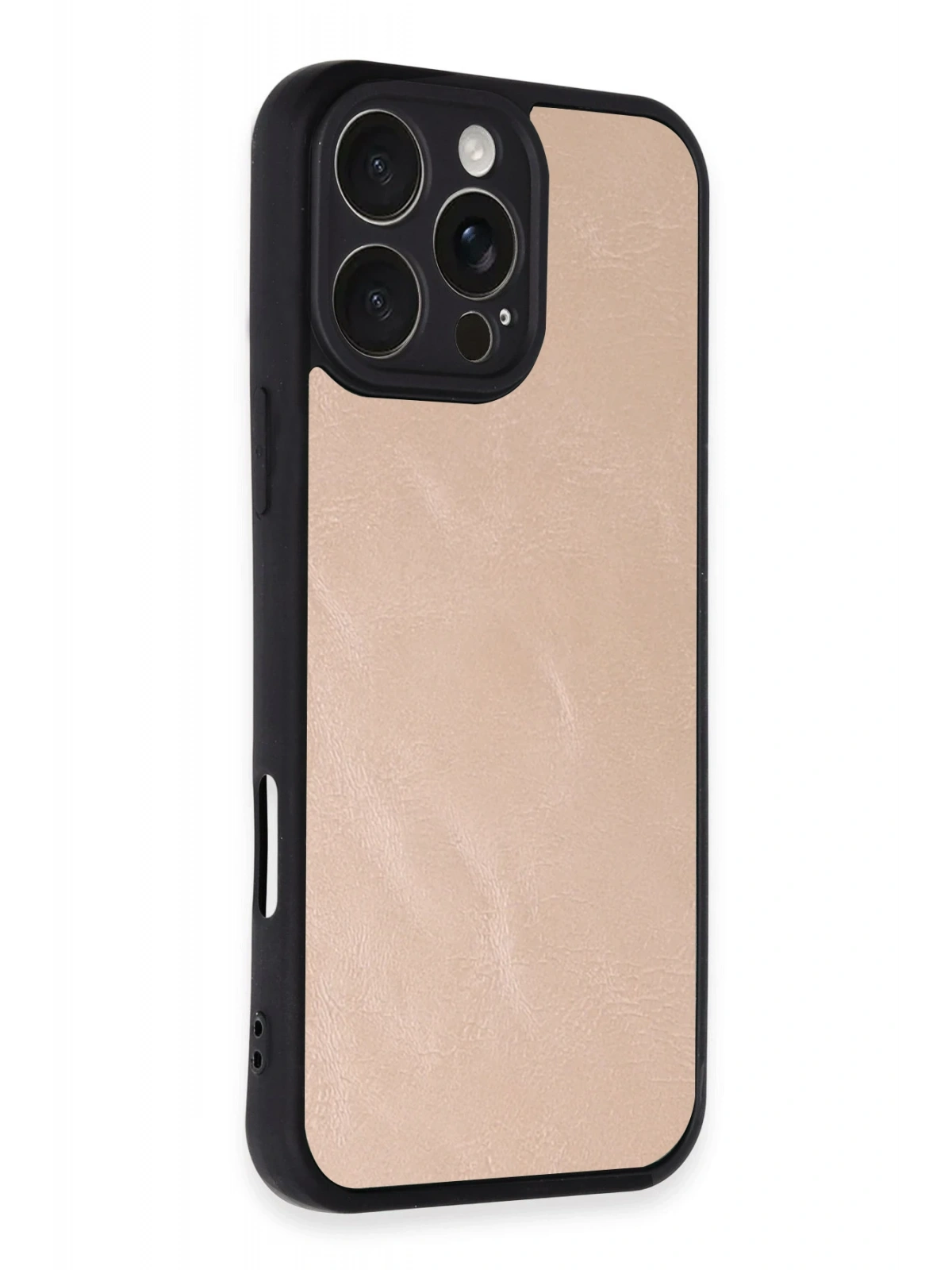 Newface Apple iPhone 16 Pro Max Kılıf Aras Deri Kapak - Pudra