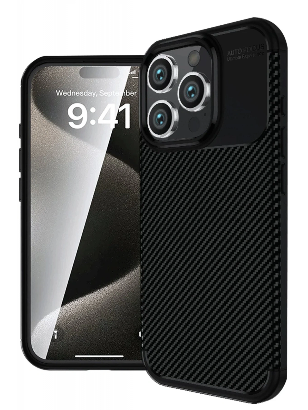 Newface Apple iPhone 16 Pro Max Kılıf Auto Focus Karbon Kapak - Siyah