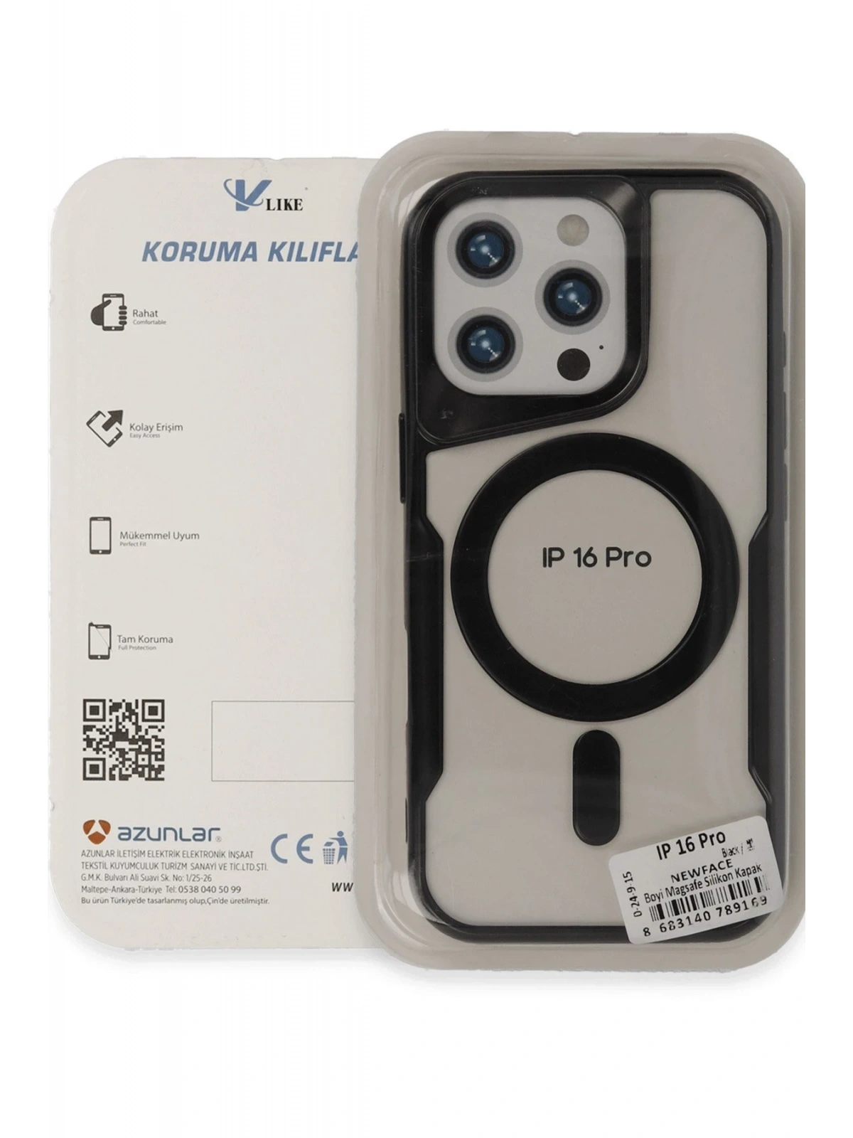 Newface Apple iPhone 16 Pro Max Kılıf Boyi Magsafe Silikon Kapak - Siyah