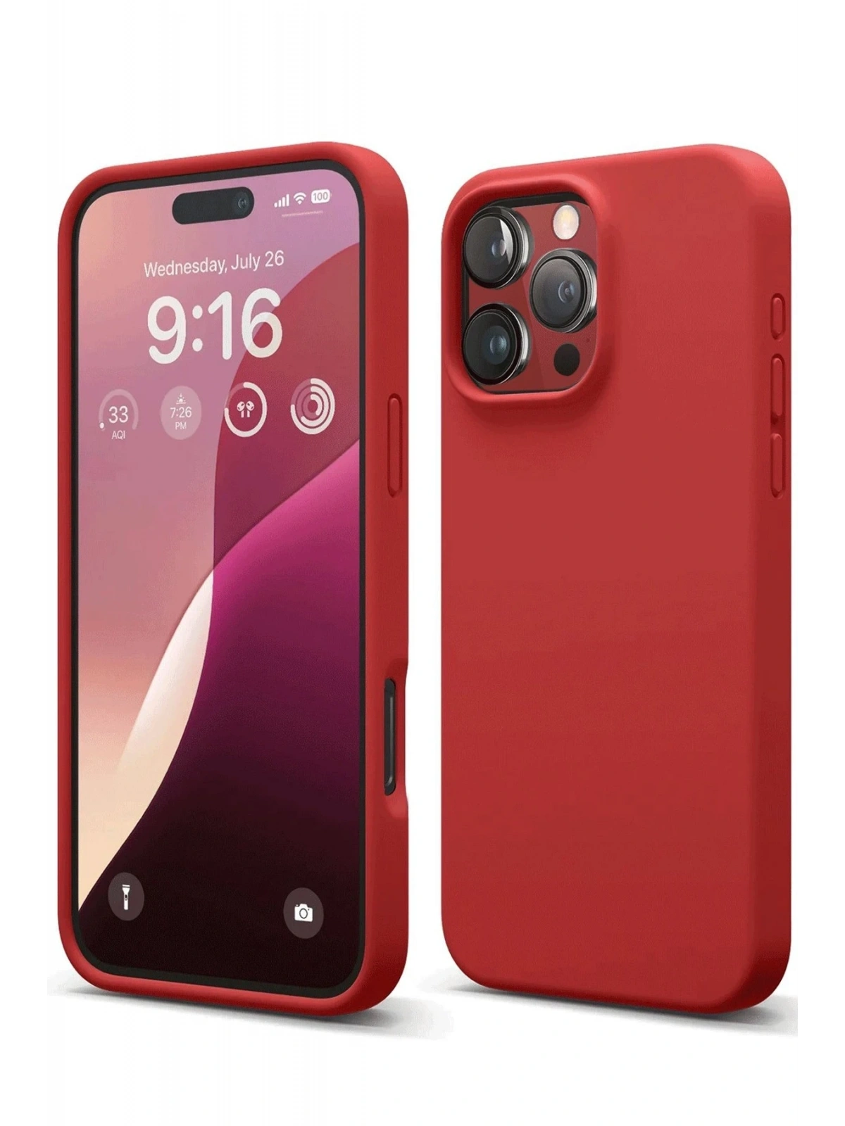 Newface Apple iPhone 16 Pro Max Kılıf First Silikon - Kırmızı