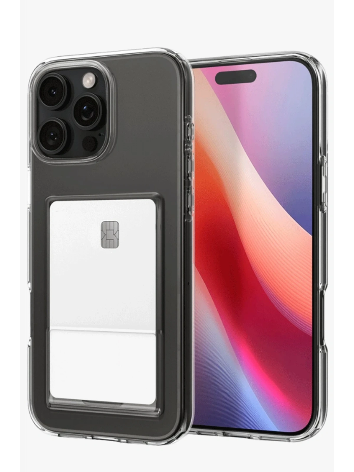 Newface Apple iPhone 16 Pro Max Kılıf Kart Şeffaf Silikon - Şeffaf