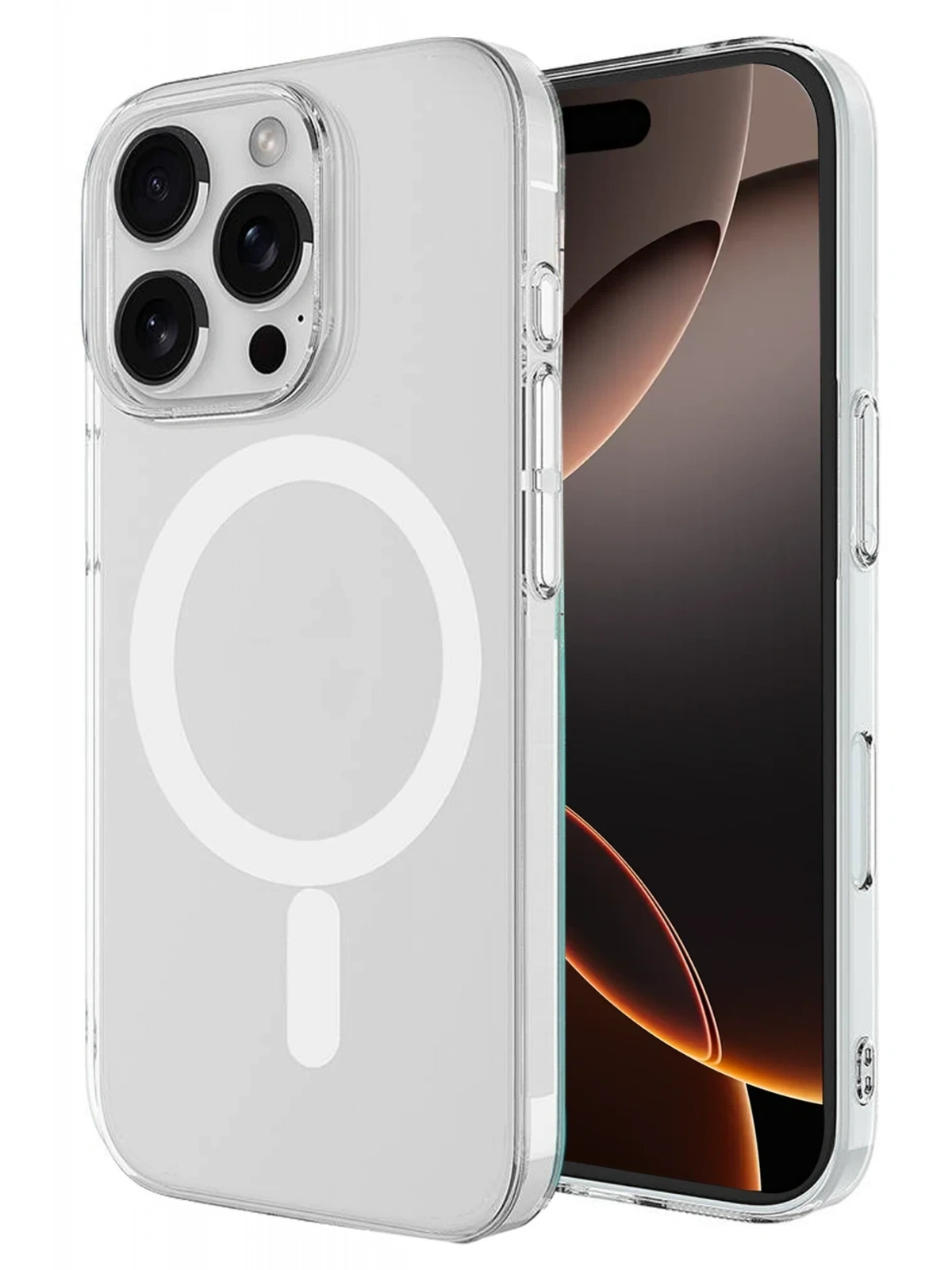 Newface Apple iPhone 16 Pro Max Kılıf Magneticsafe Şeffaf Silikon - Şeffaf