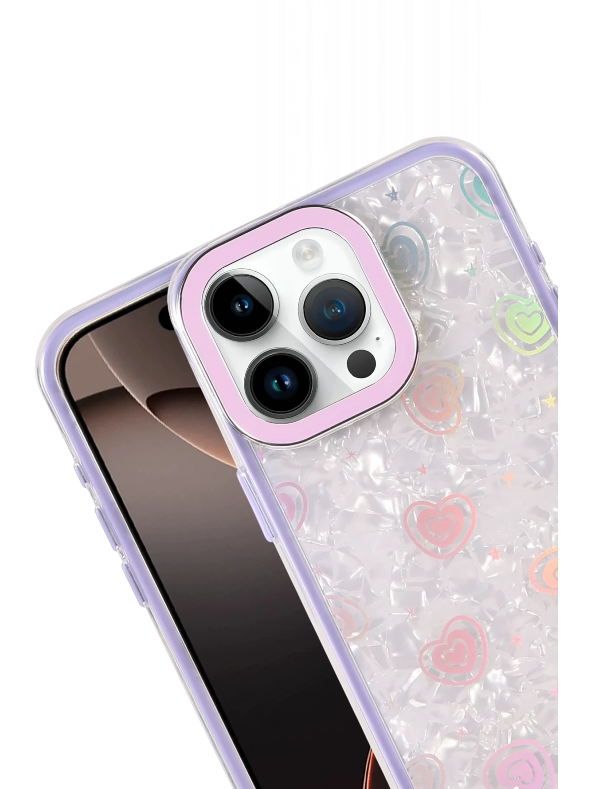 Newface Apple iPhone 16 Pro Max Lumi Desenli Kapak - Mor