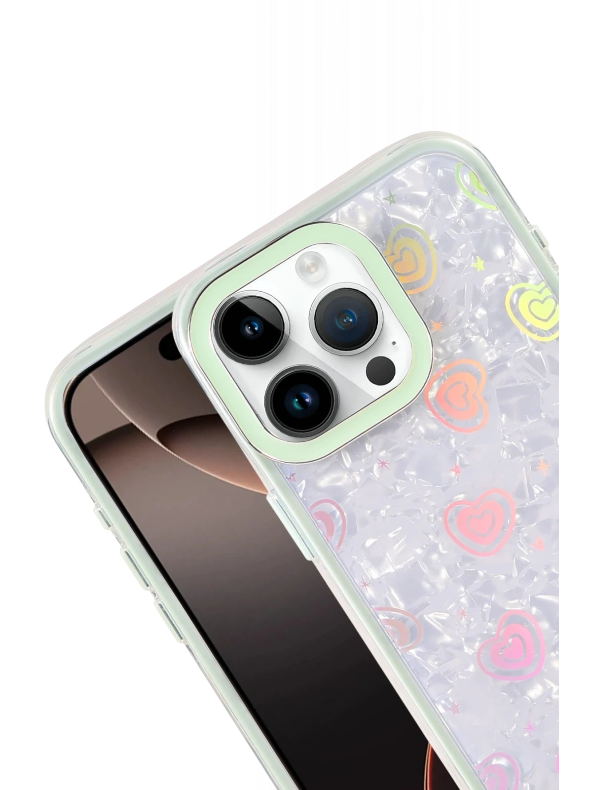 Newface Apple iPhone 16 Pro Max Lumi Desenli Kapak - Yeşil