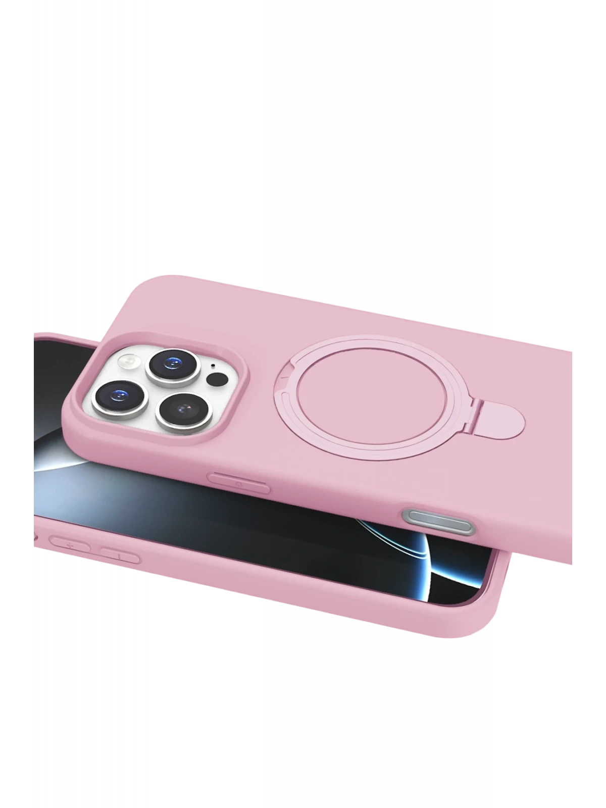 Newface Apple iPhone 16 Pro Max Regal Magsafe Standlı Kapak - Açık Pembe