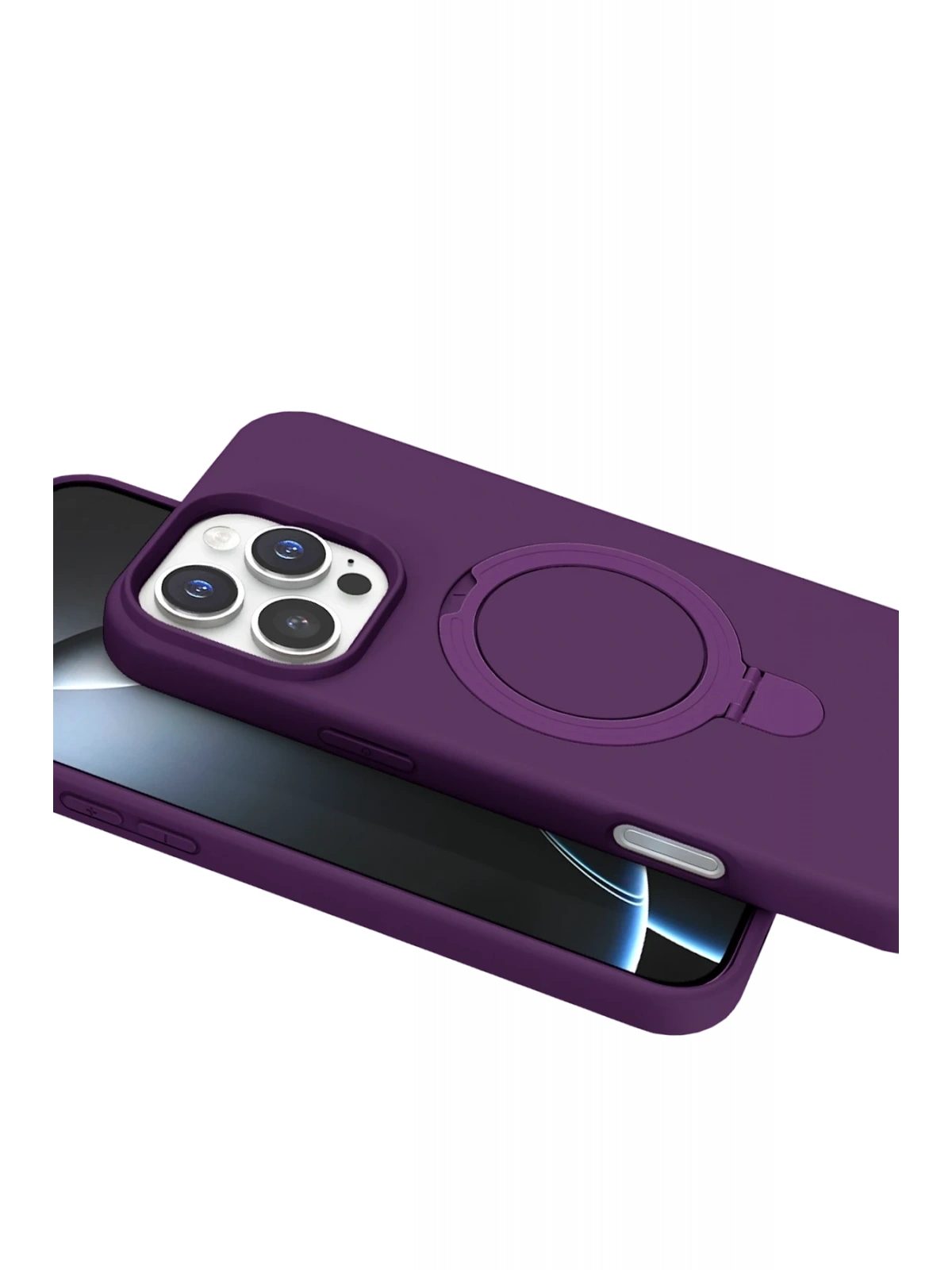 Newface Apple iPhone 16 Pro Max Regal Magsafe Standlı Kapak - Derin Mor