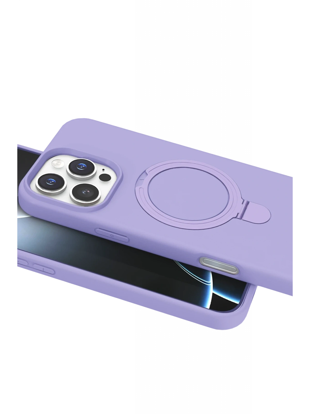 Newface Apple iPhone 16 Pro Max Regal Magsafe Standlı Kapak - Lila
