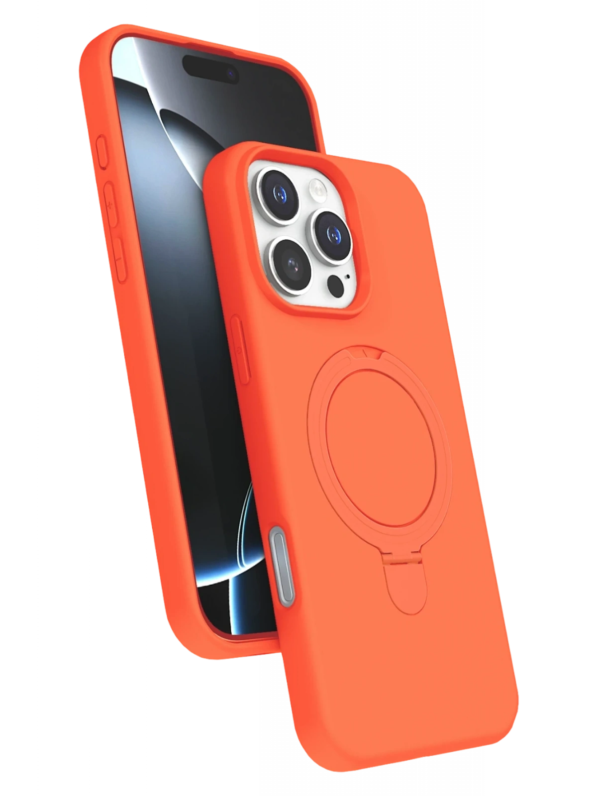 Newface Apple iPhone 16 Pro Max Regal Magsafe Standlı Kapak - Turuncu