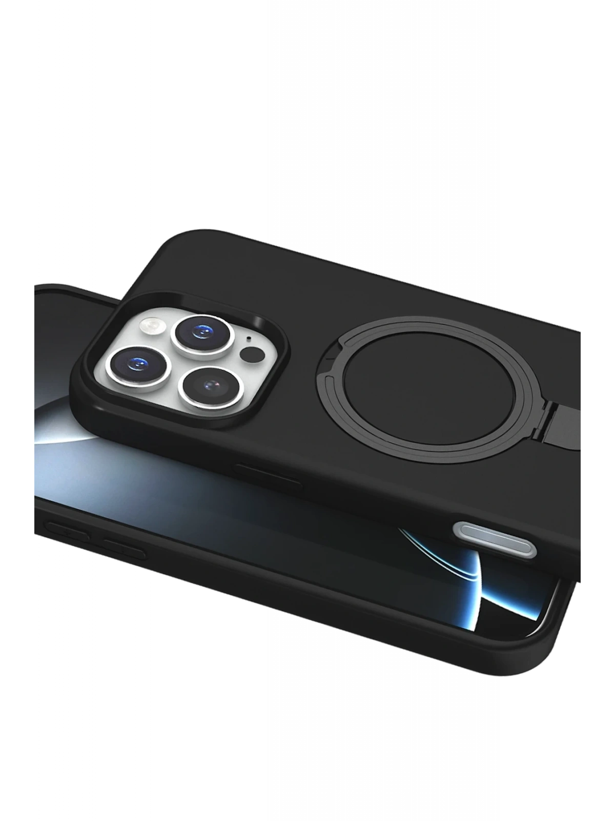 Newface Apple iPhone 16 Pro Regal Magsafe Standlı Kapak - Siyah