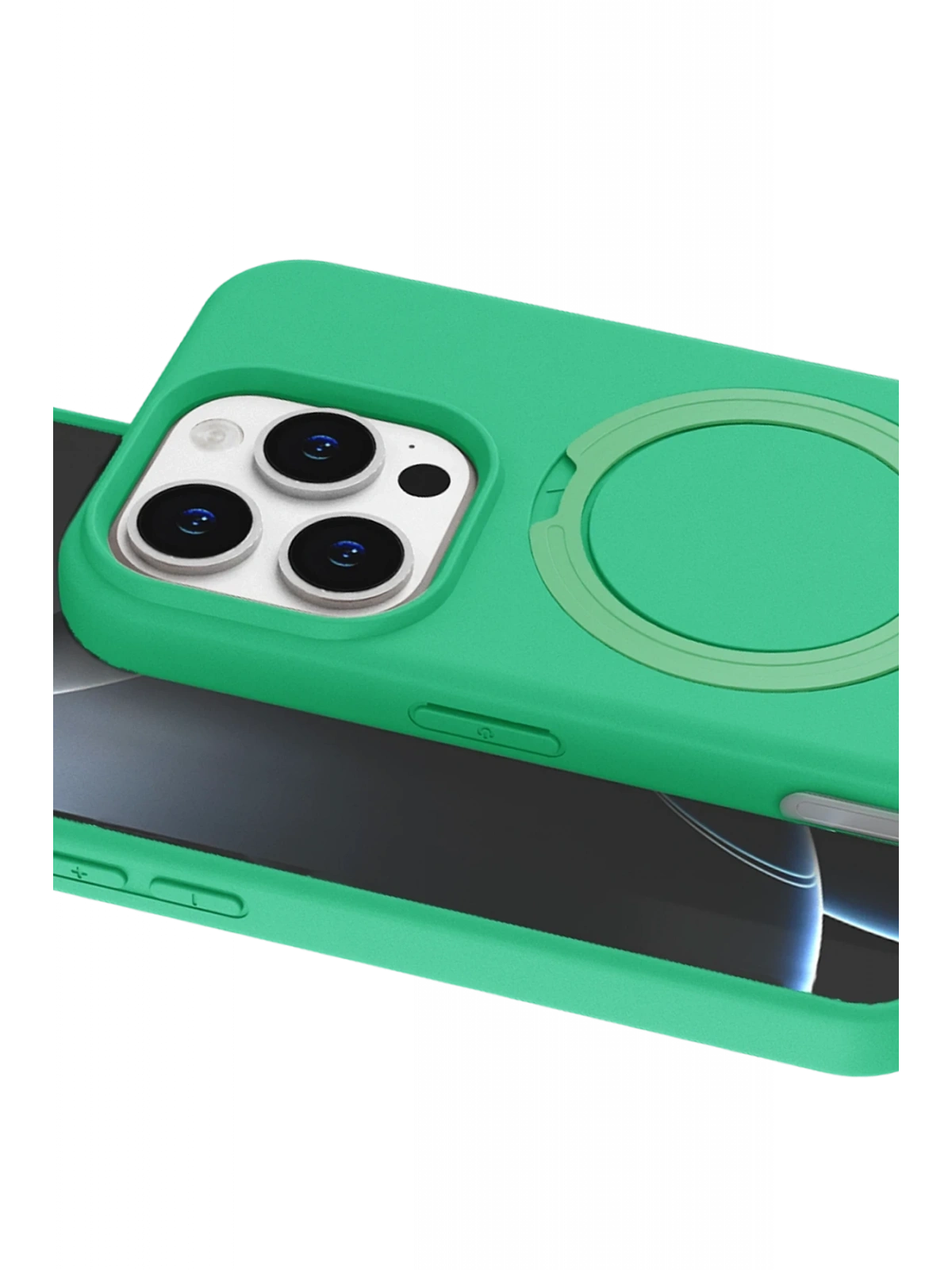 Newface Apple iPhone 16 Pro Regal Magsafe Standlı Kapak - Yeşil