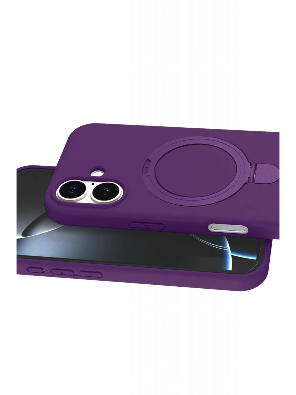 Newface Apple iPhone 16 Regal Magsafe Standlı Kapak - Derin Mor
