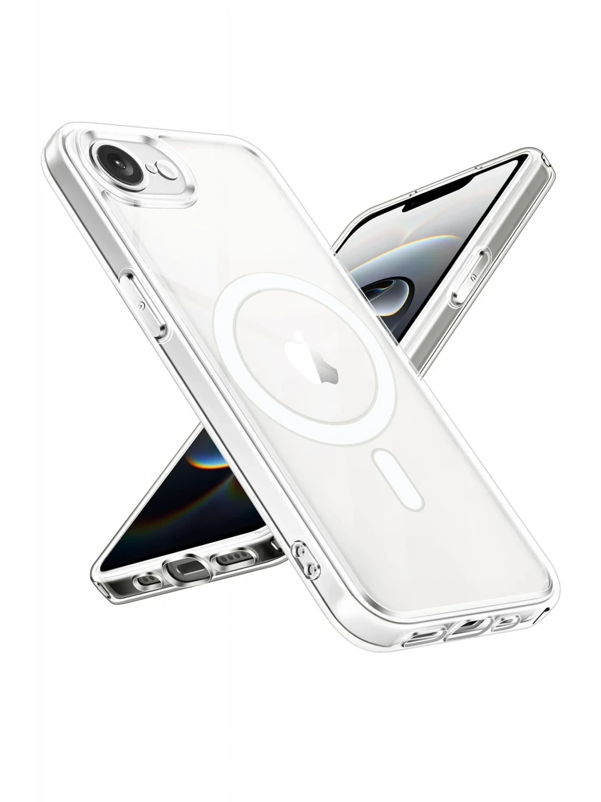 Newface Apple iPhone 16E Kılıf Magneticsafe Şeffaf Silikon - Şeffaf