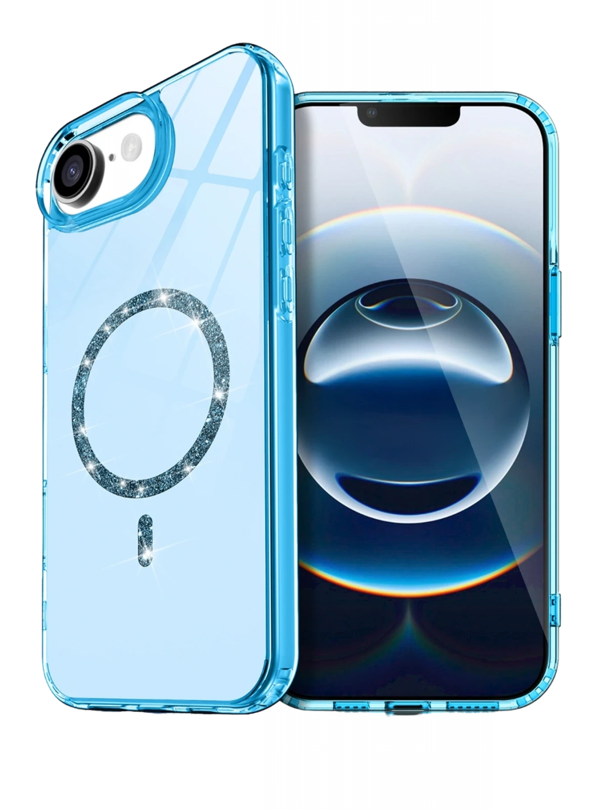 Newface Apple iPhone 16E Live Diamond Magsafe Kapak - Mavi