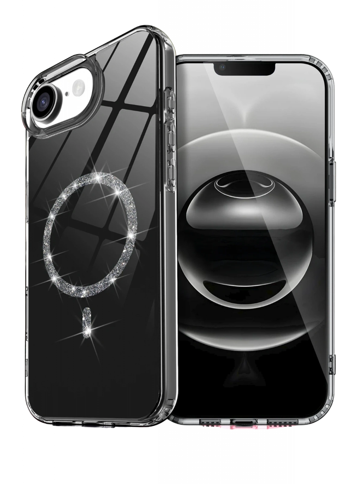 Newface Apple iPhone 16E Live Diamond Magsafe Kapak - Siyah