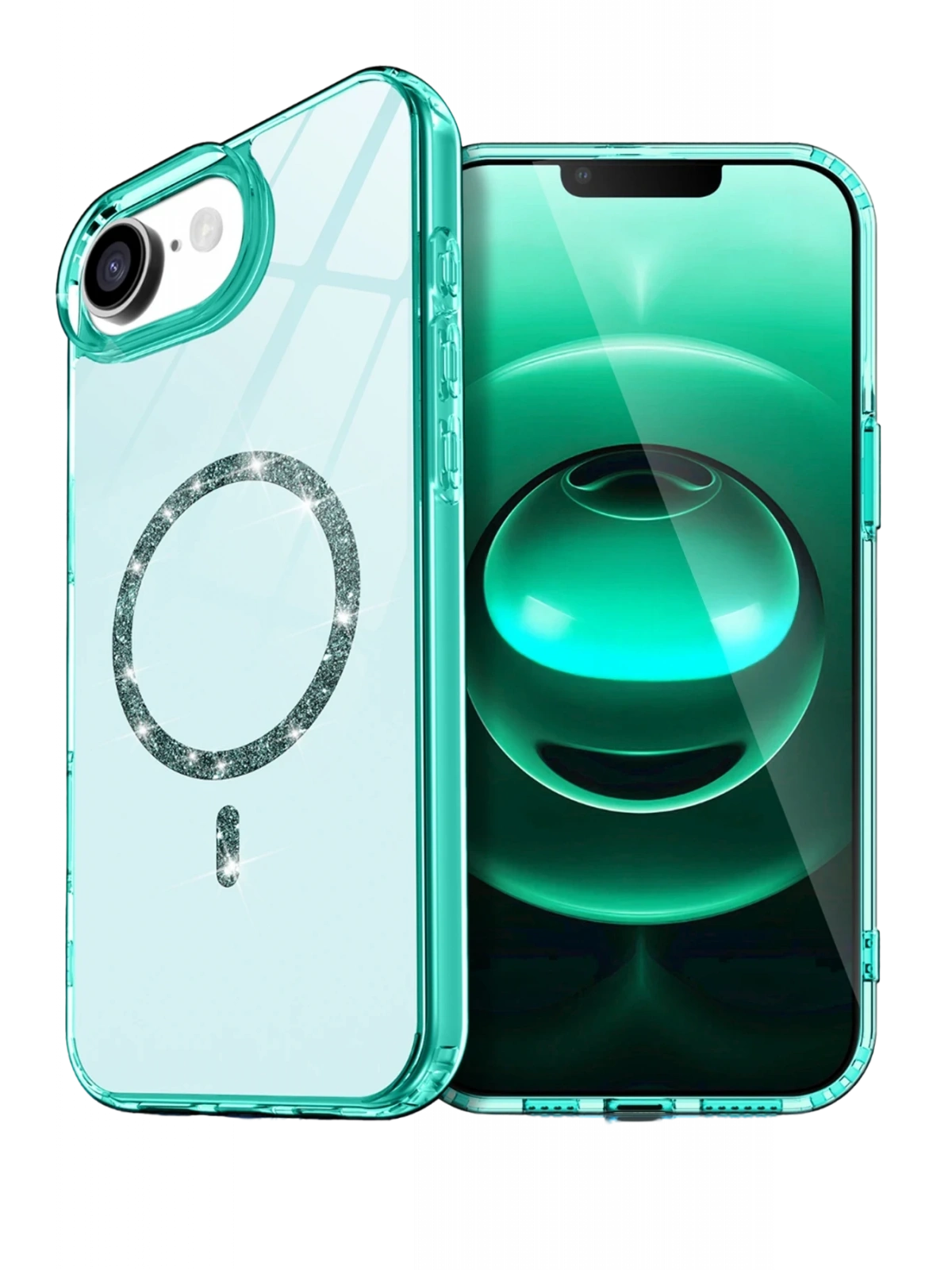 Newface Apple iPhone 16E Live Diamond Magsafe Kapak - Yeşil