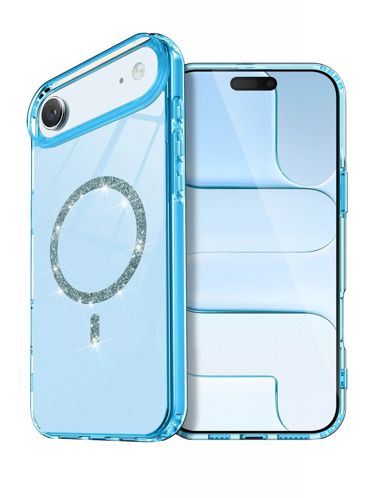 Newface Apple iPhone 17 Air Live Diamond Magsafe Kapak - Mavi