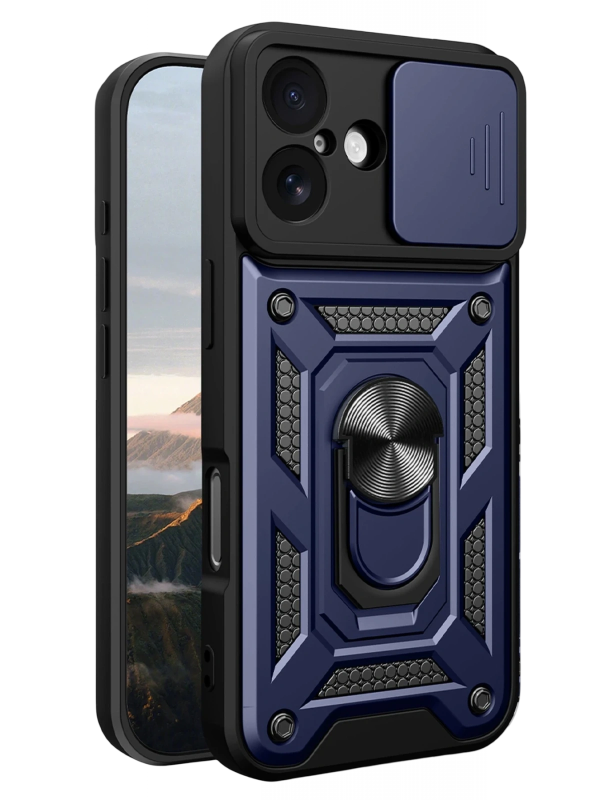 Newface Apple iPhone 17 Pars Lens Yüzüklü Silikon - Lacivert