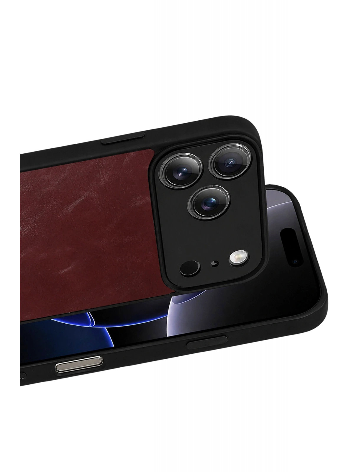 Newface Apple iPhone 17 Pro Aras Deri Kapak - Bordo