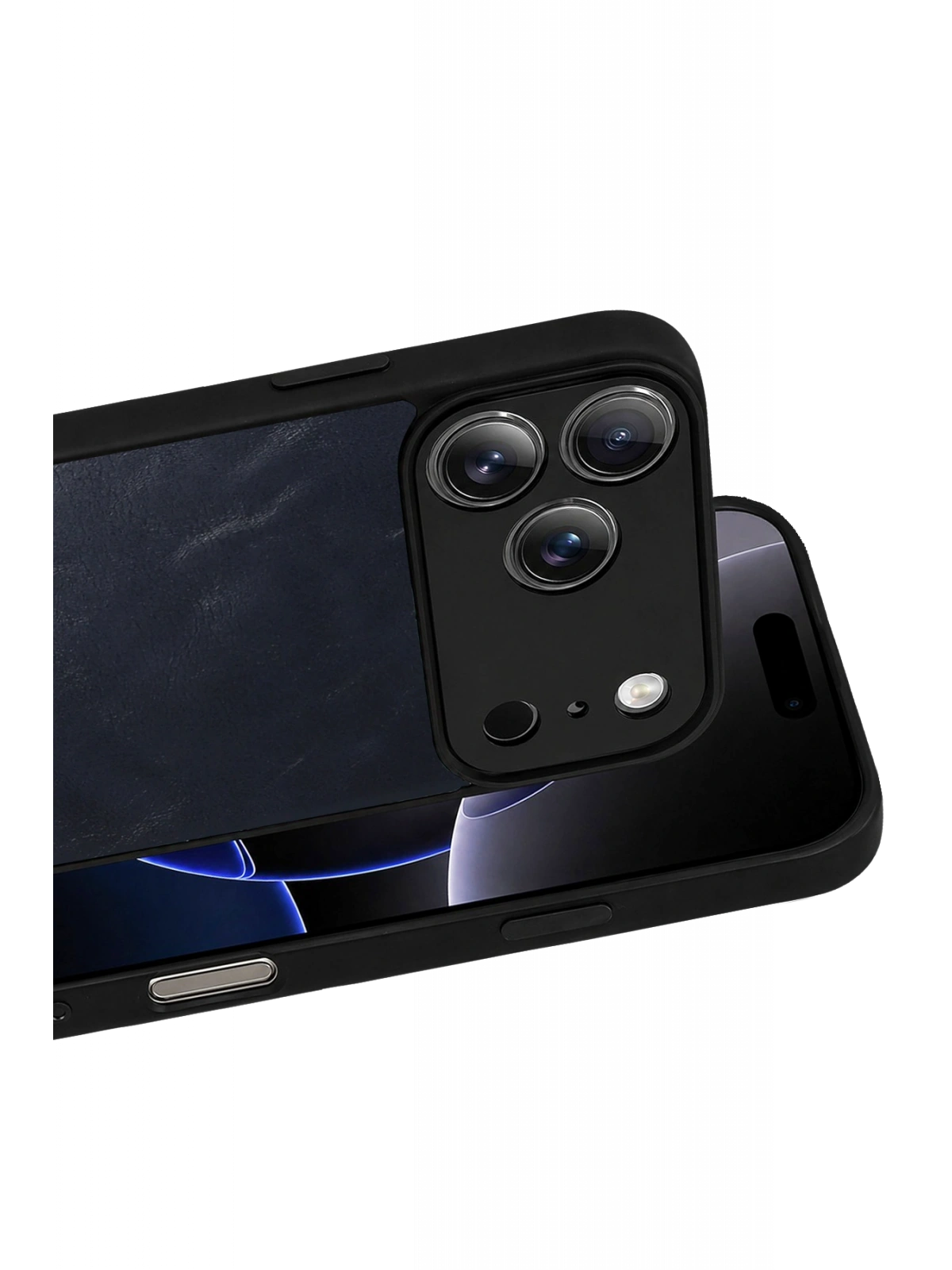 Newface Apple iPhone 17 Pro Aras Deri Kapak - Lacivert