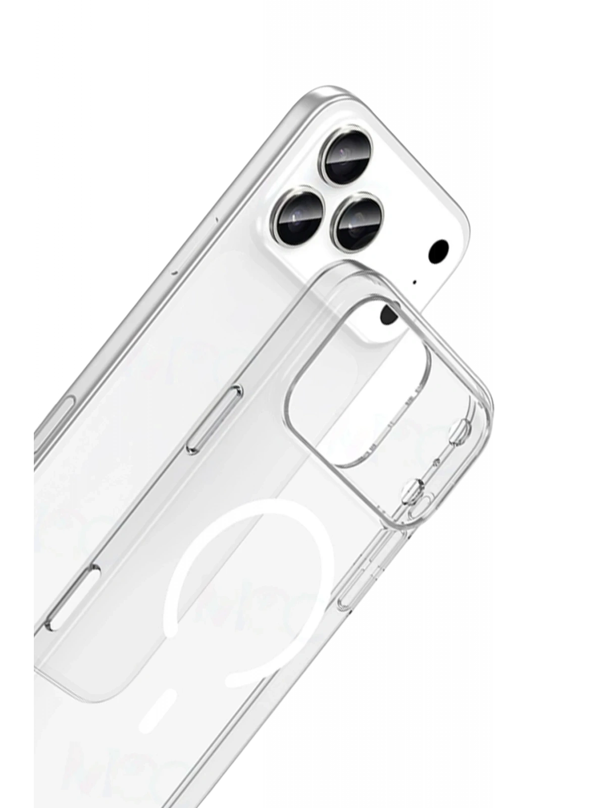 Newface Apple iPhone 17 Pro Combo Sert Şeffaf Magsafe Kapak - Şeffaf