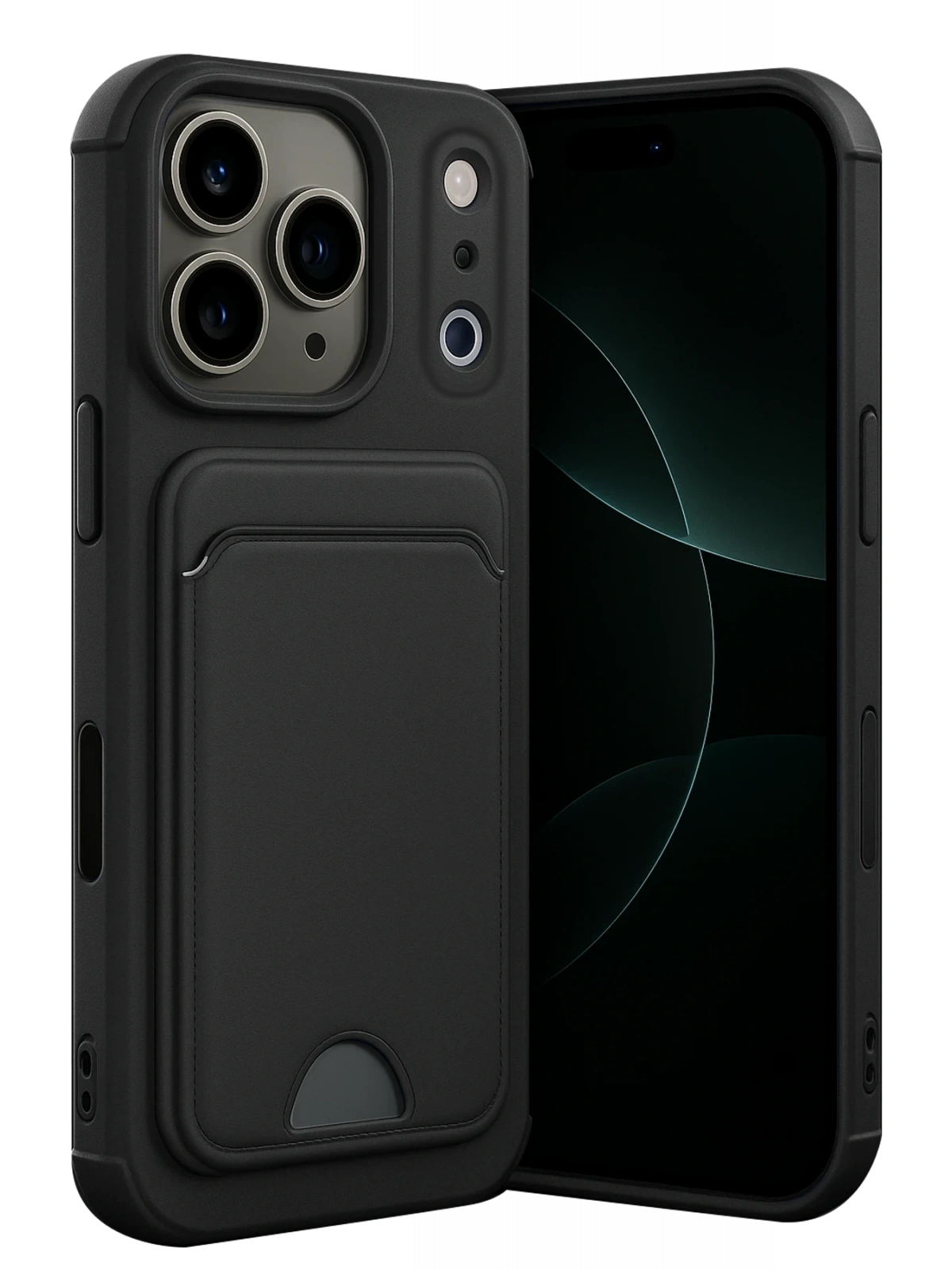 Newface Apple iPhone 17 Pro Kelvin Kartvizitli Silikon - Siyah