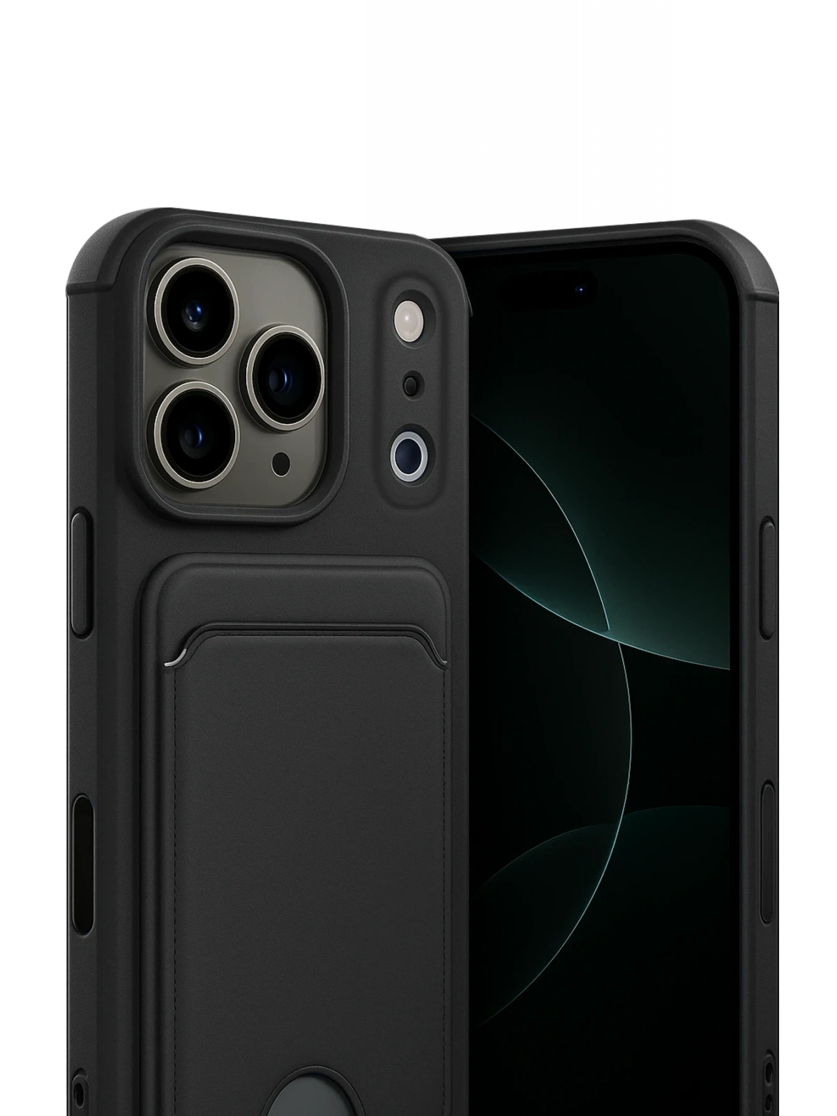 Newface Apple iPhone 17 Pro Kelvin Kartvizitli Silikon - Siyah