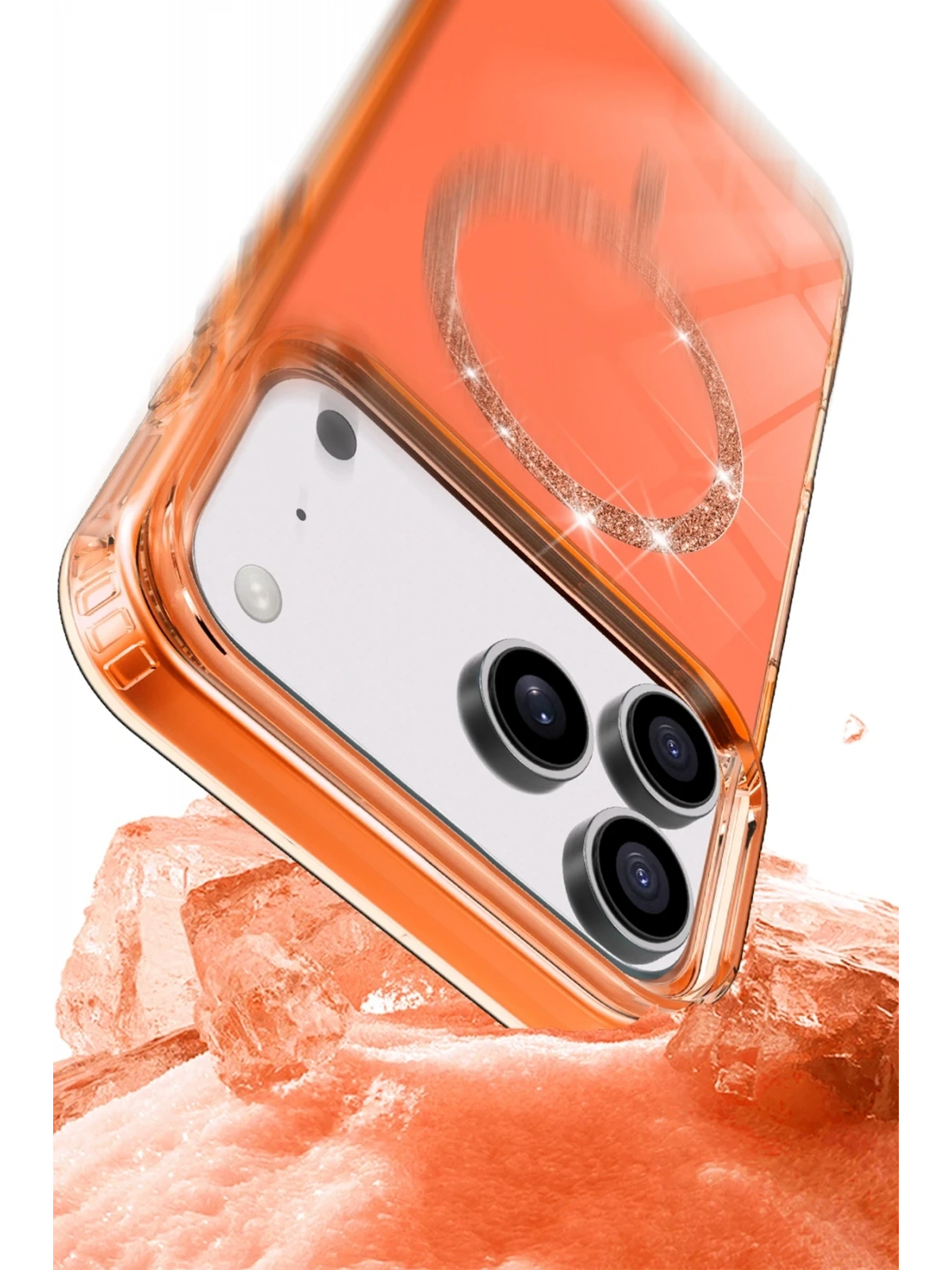 Newface Apple iPhone 17 Pro Live Diamond Magsafe Kapak - Mavi
