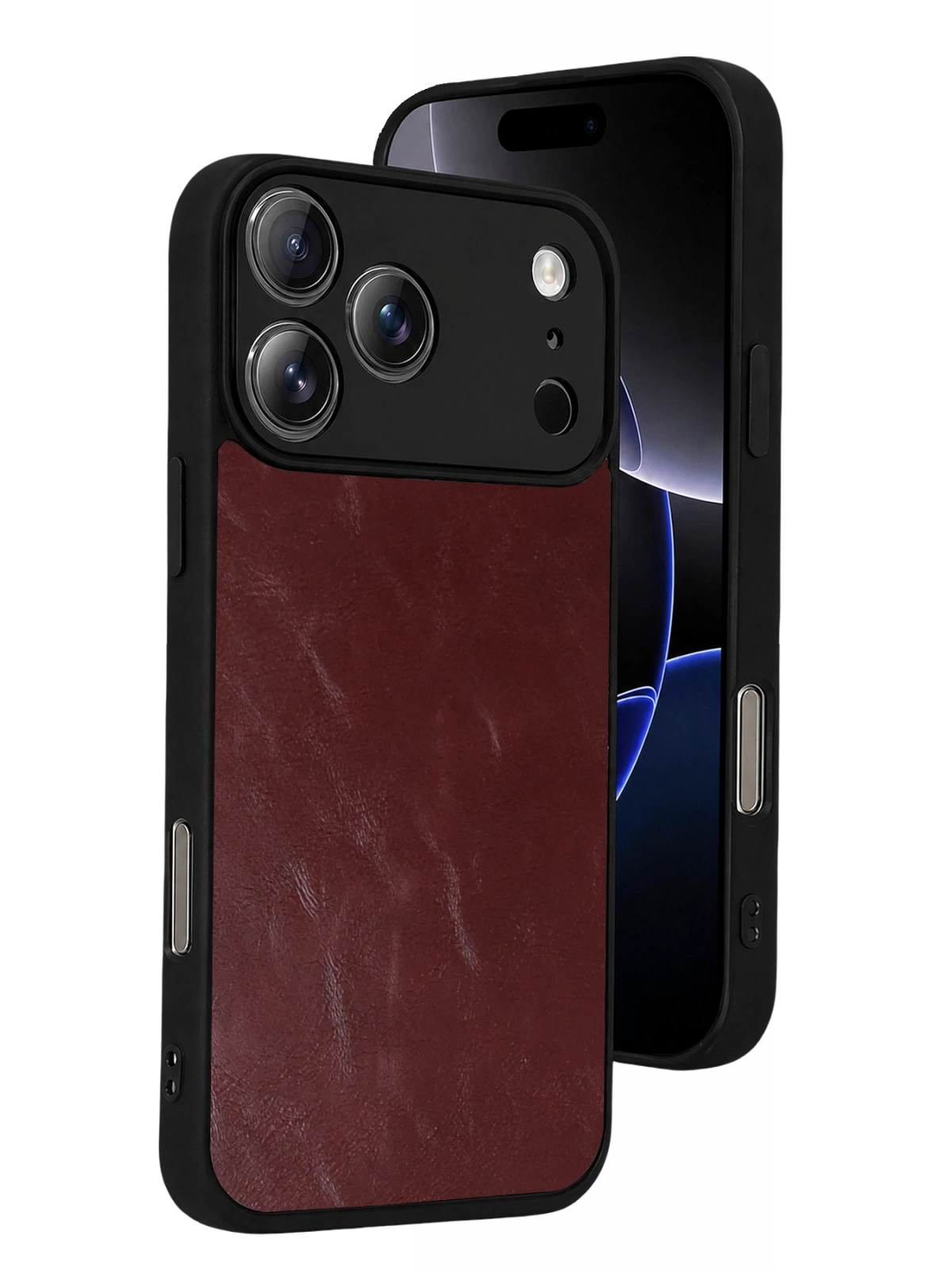 Newface Apple iPhone 17 Pro Max Aras Deri Kapak - Bordo