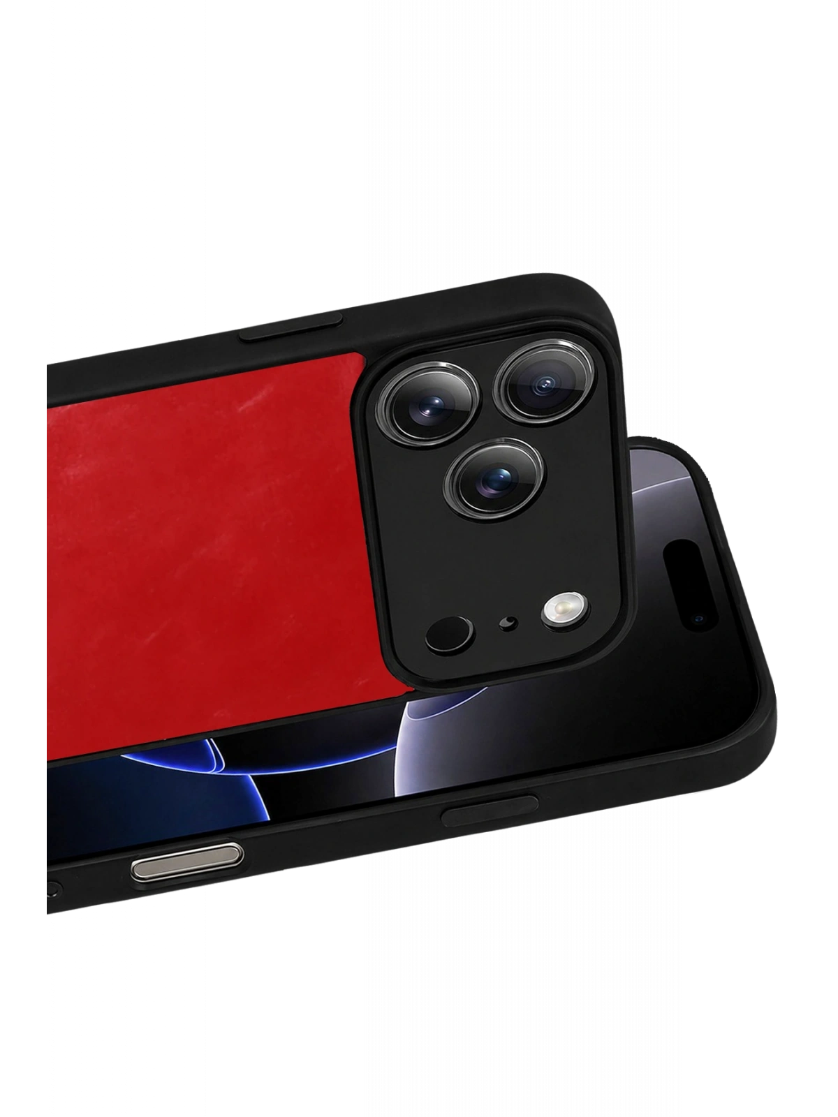 Newface Apple iPhone 17 Pro Max Aras Deri Kapak - Kırmızı