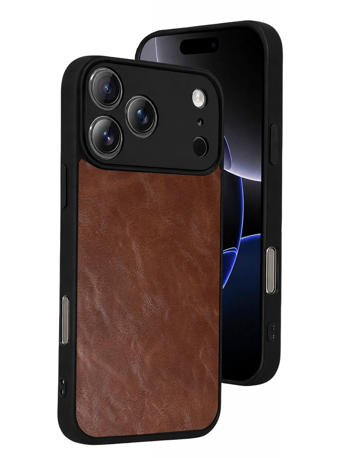 Newface Apple iPhone 17 Pro Max Aras Deri Kapak - Taba