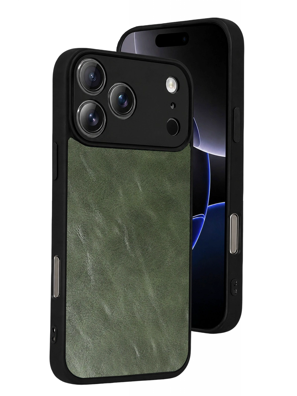 Newface Apple iPhone 17 Pro Max Aras Deri Kapak - Yeşil