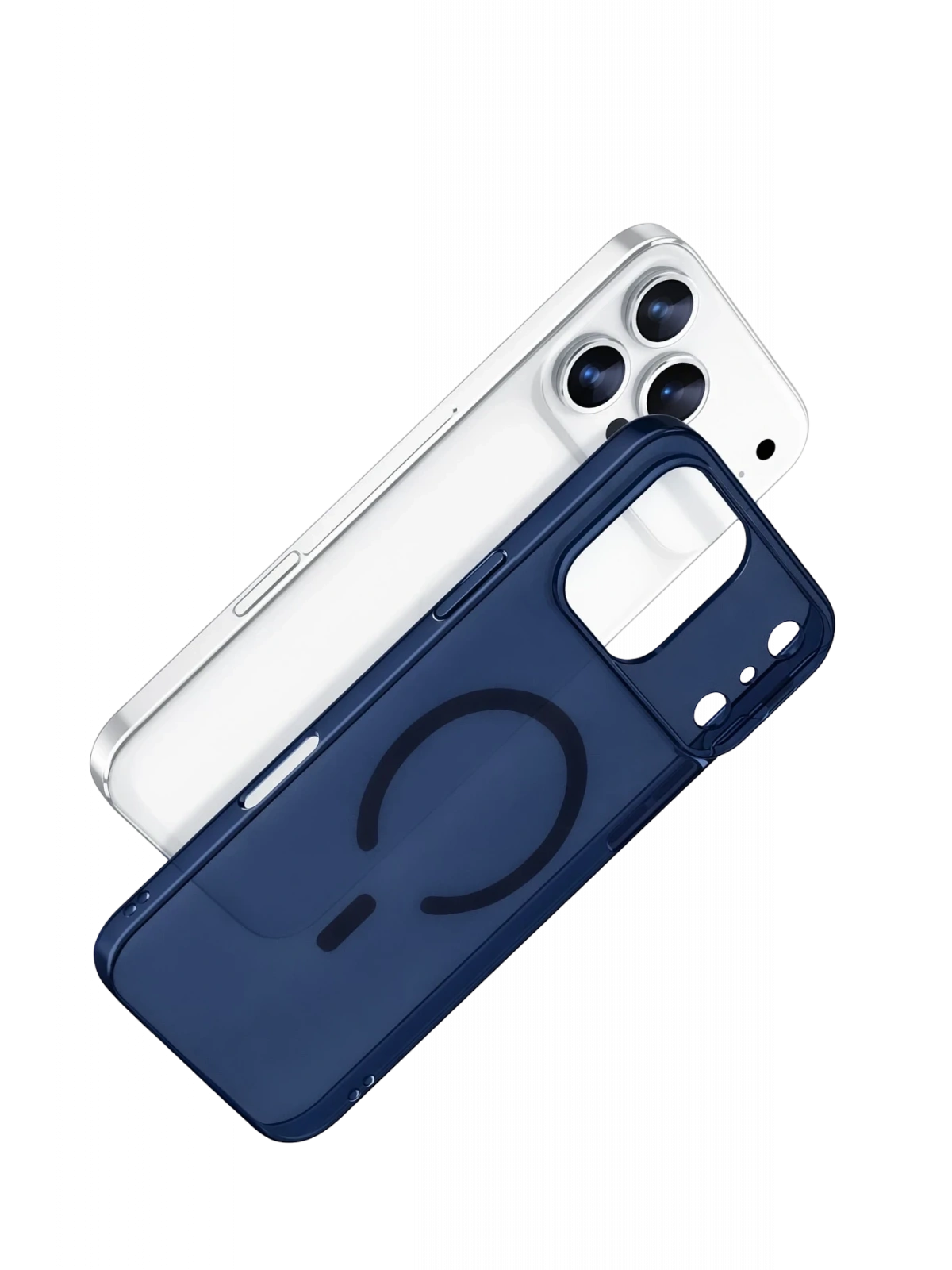 Newface Apple iPhone 17 Pro Max Combo Sert Şeffaf Magsafe Kapak - Mavi