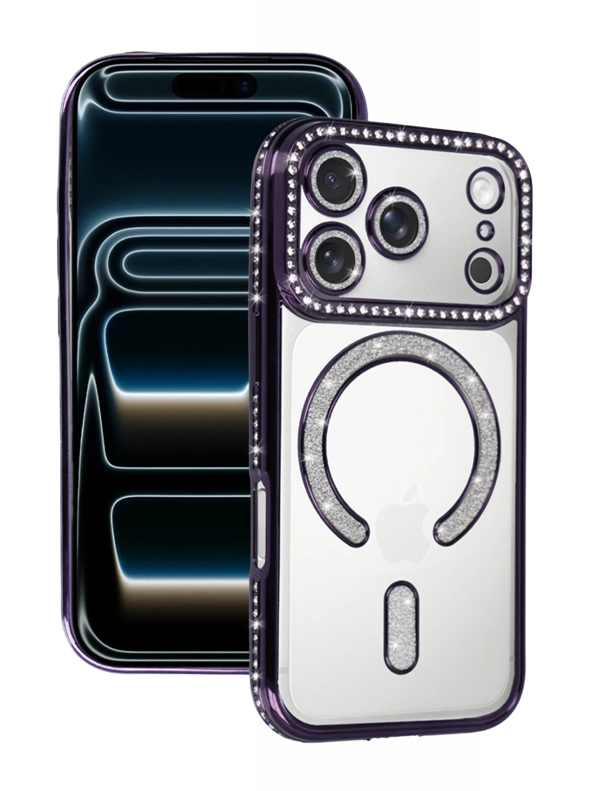 Newface Apple iPhone 17 Pro Max Joke Simli Magneticsafe Kılıf - Derin Mor