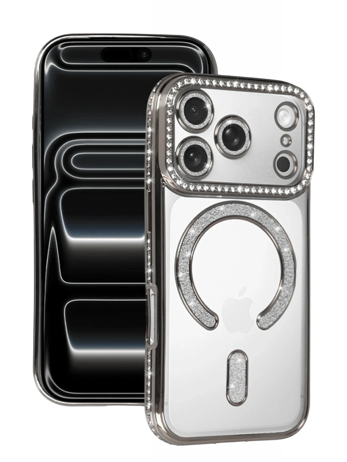 Newface Apple iPhone 17 Pro Max Joke Simli Magneticsafe Kılıf - Gümüş