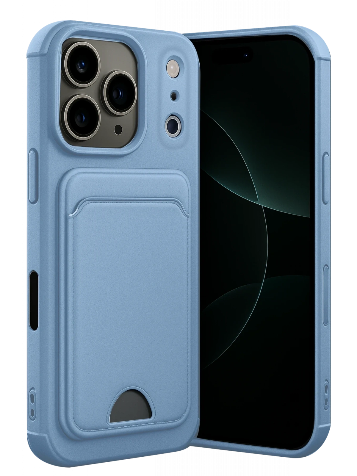 Newface Apple iPhone 17 Pro Max Kelvin Kartvizitli Silikon - Mavi