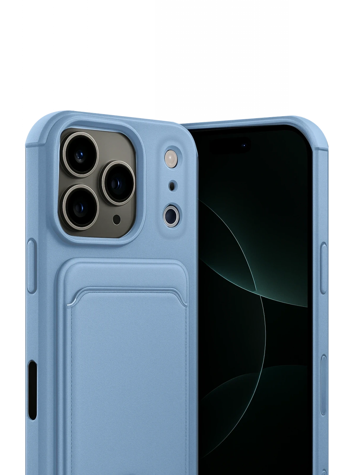 Newface Apple iPhone 17 Pro Max Kelvin Kartvizitli Silikon - Mavi