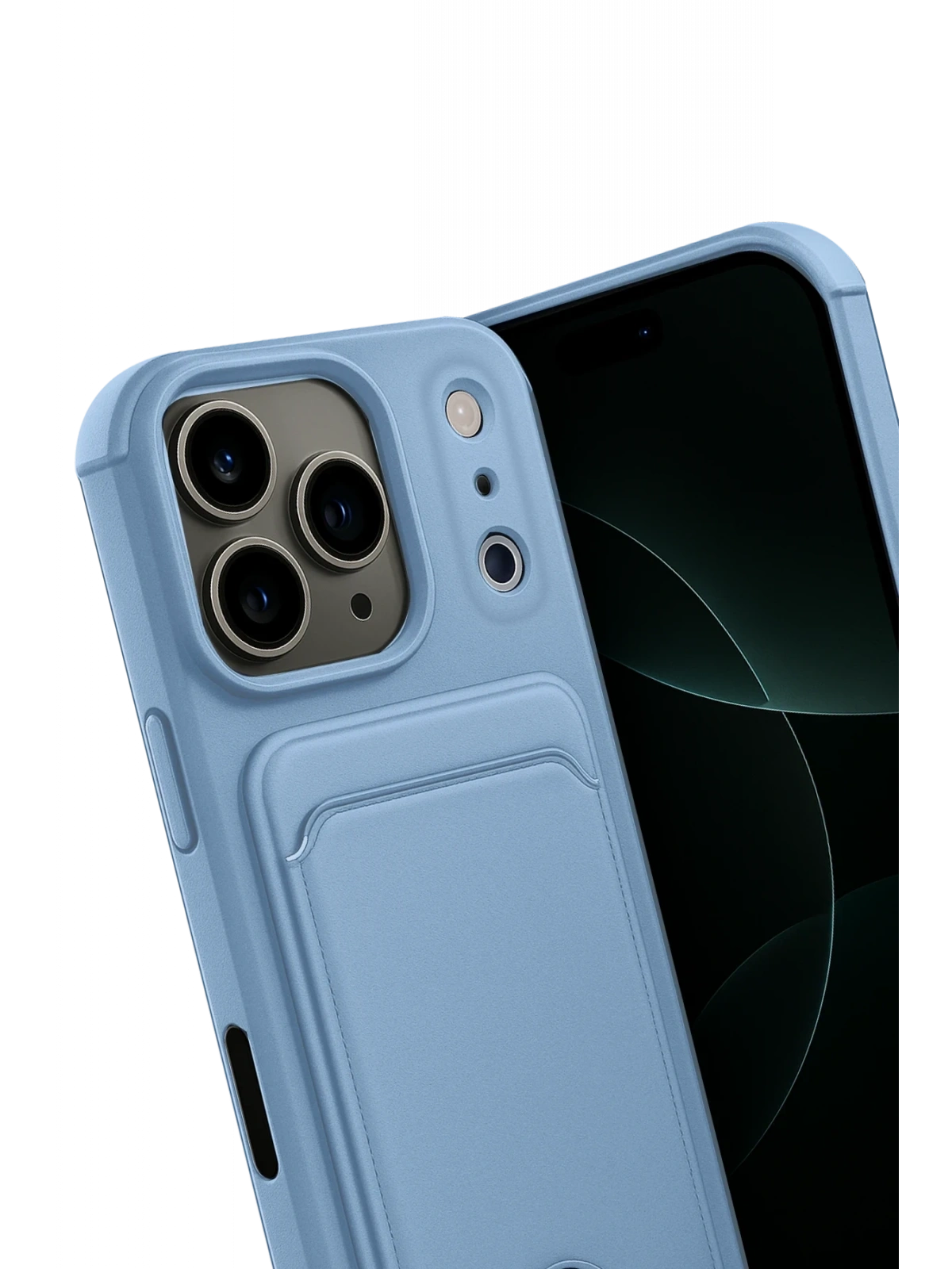 Newface Apple iPhone 17 Pro Max Kelvin Kartvizitli Silikon - Mavi