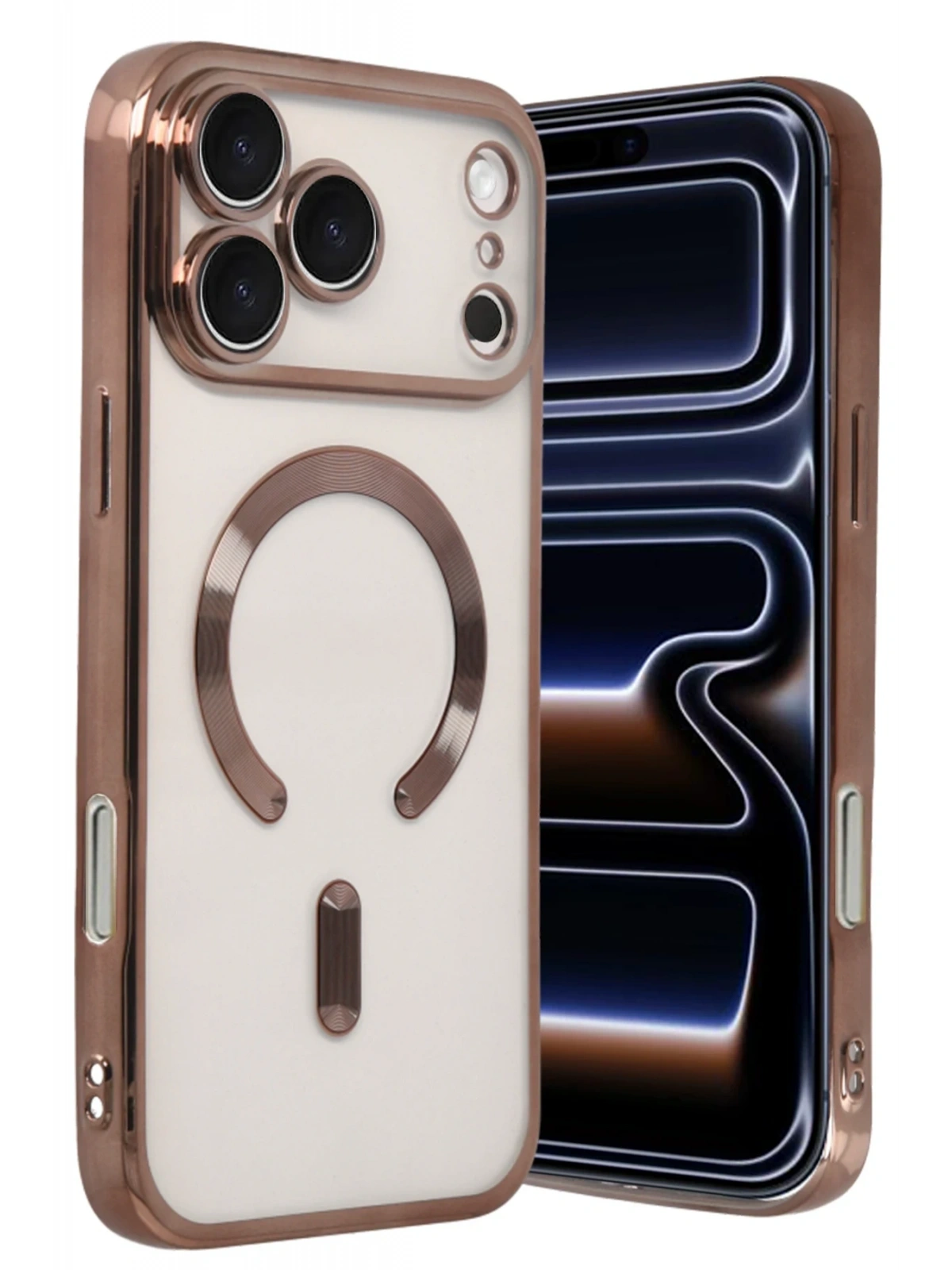 Newface Apple iPhone 17 Pro Max Kross Magneticsafe Kapak - Çöl Titanyum