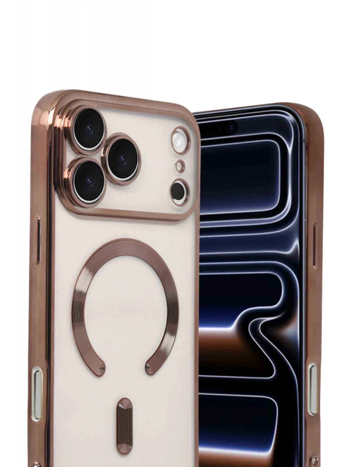 Newface Apple iPhone 17 Pro Max Kross Magneticsafe Kapak - Çöl Titanyum