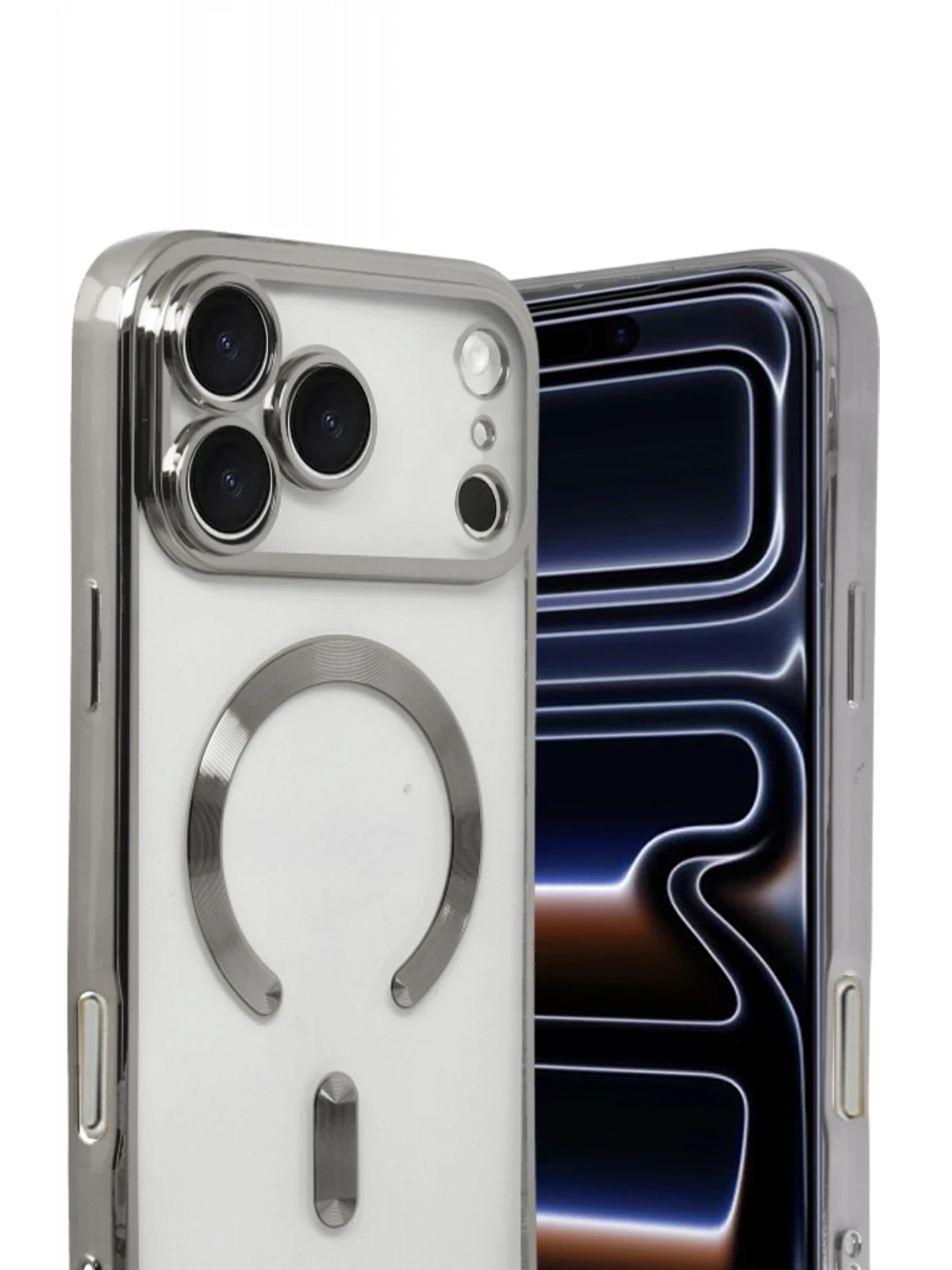 Newface Apple iPhone 17 Pro Max Kross Magneticsafe Kapak - Gümüş