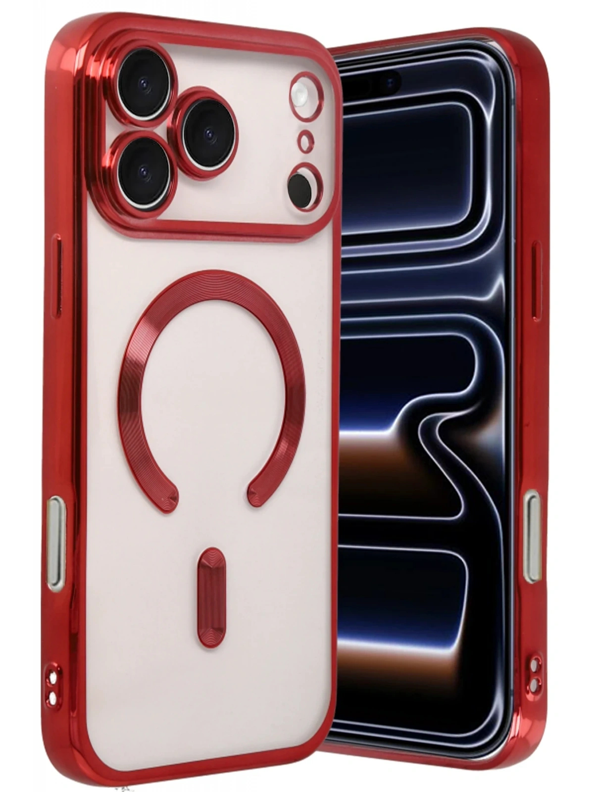 Newface Apple iPhone 17 Pro Max Kross Magneticsafe Kapak - Kırmızı