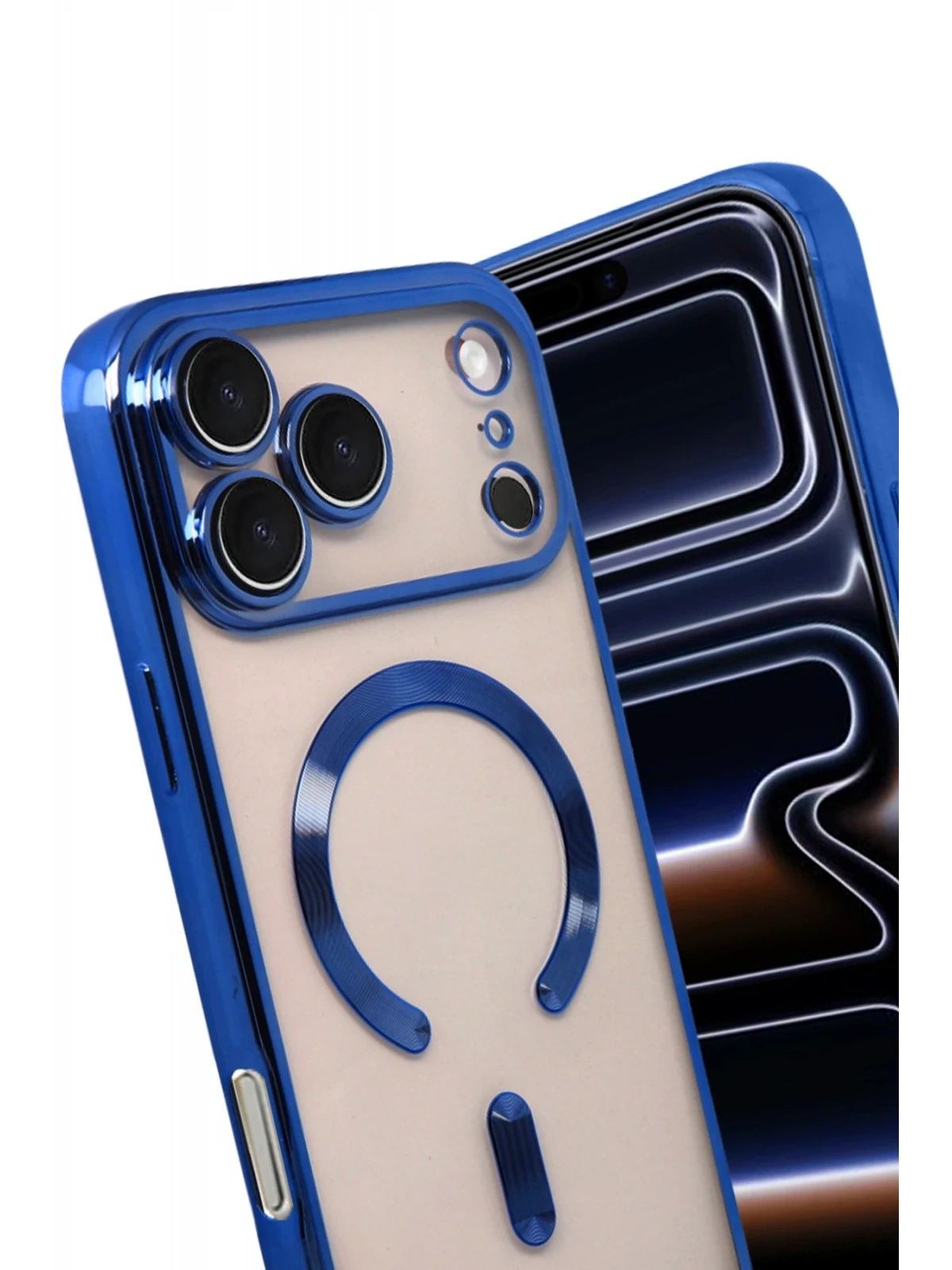Newface Apple iPhone 17 Pro Max Kross Magneticsafe Kapak - Lacivert