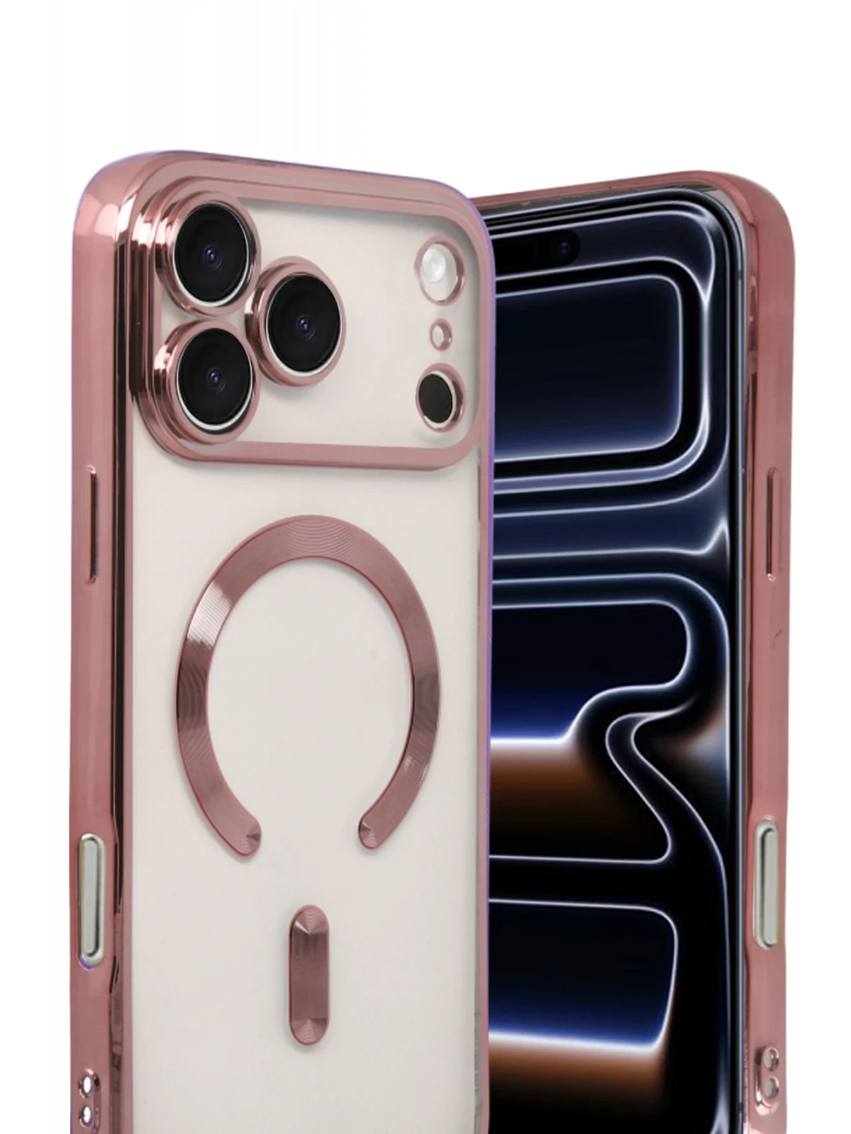 Newface Apple iPhone 17 Pro Max Kross Magneticsafe Kapak - Rose