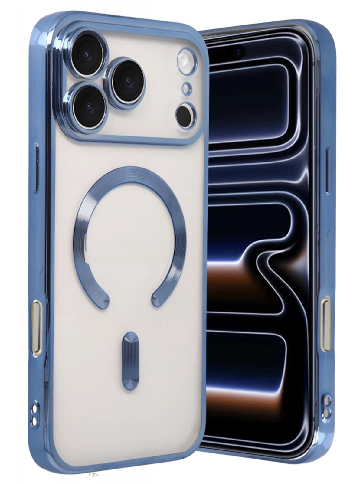 Newface Apple iPhone 17 Pro Max Kross Magneticsafe Kapak - Sierra Blue