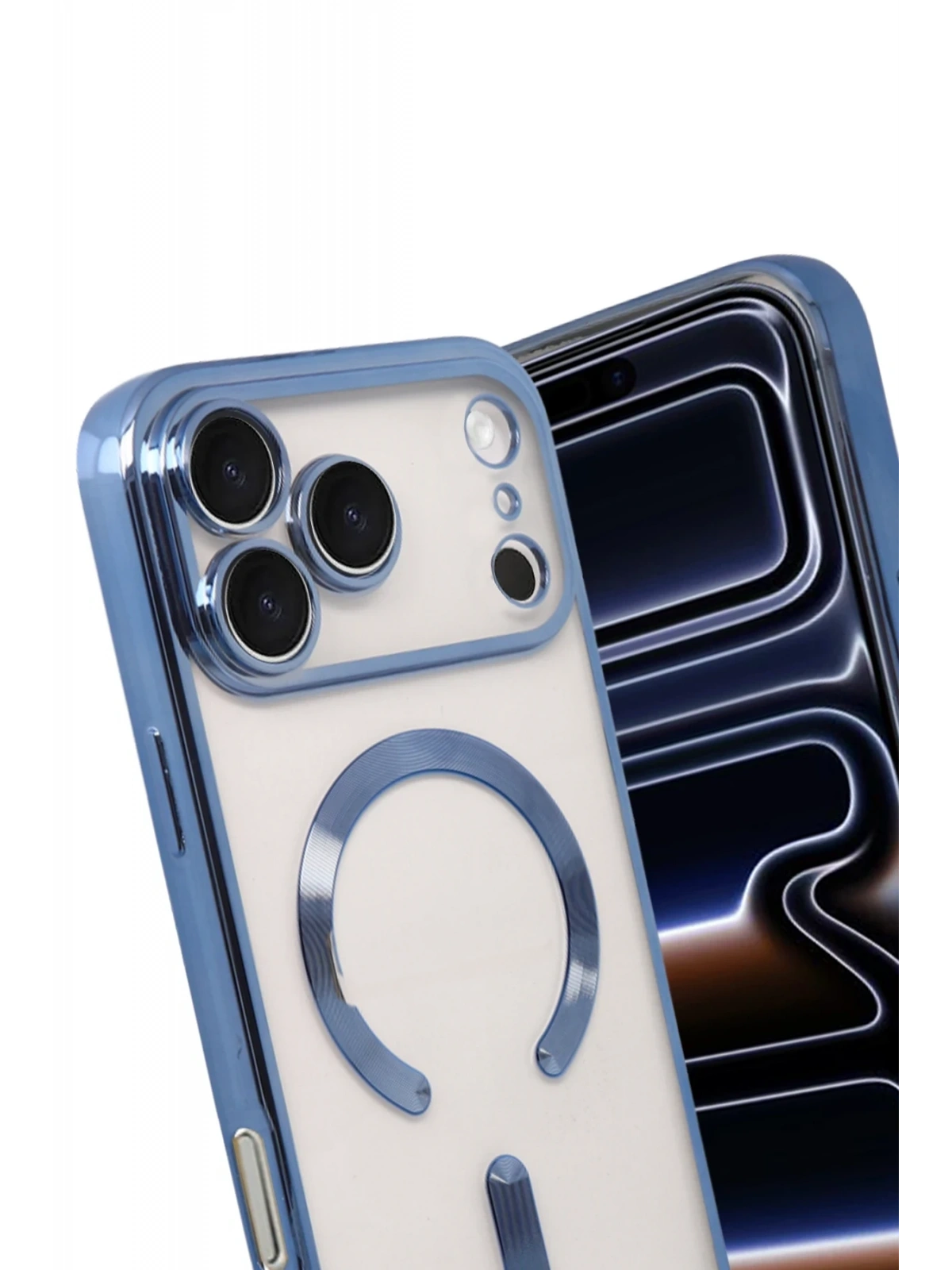 Newface Apple iPhone 17 Pro Max Kross Magneticsafe Kapak - Sierra Blue