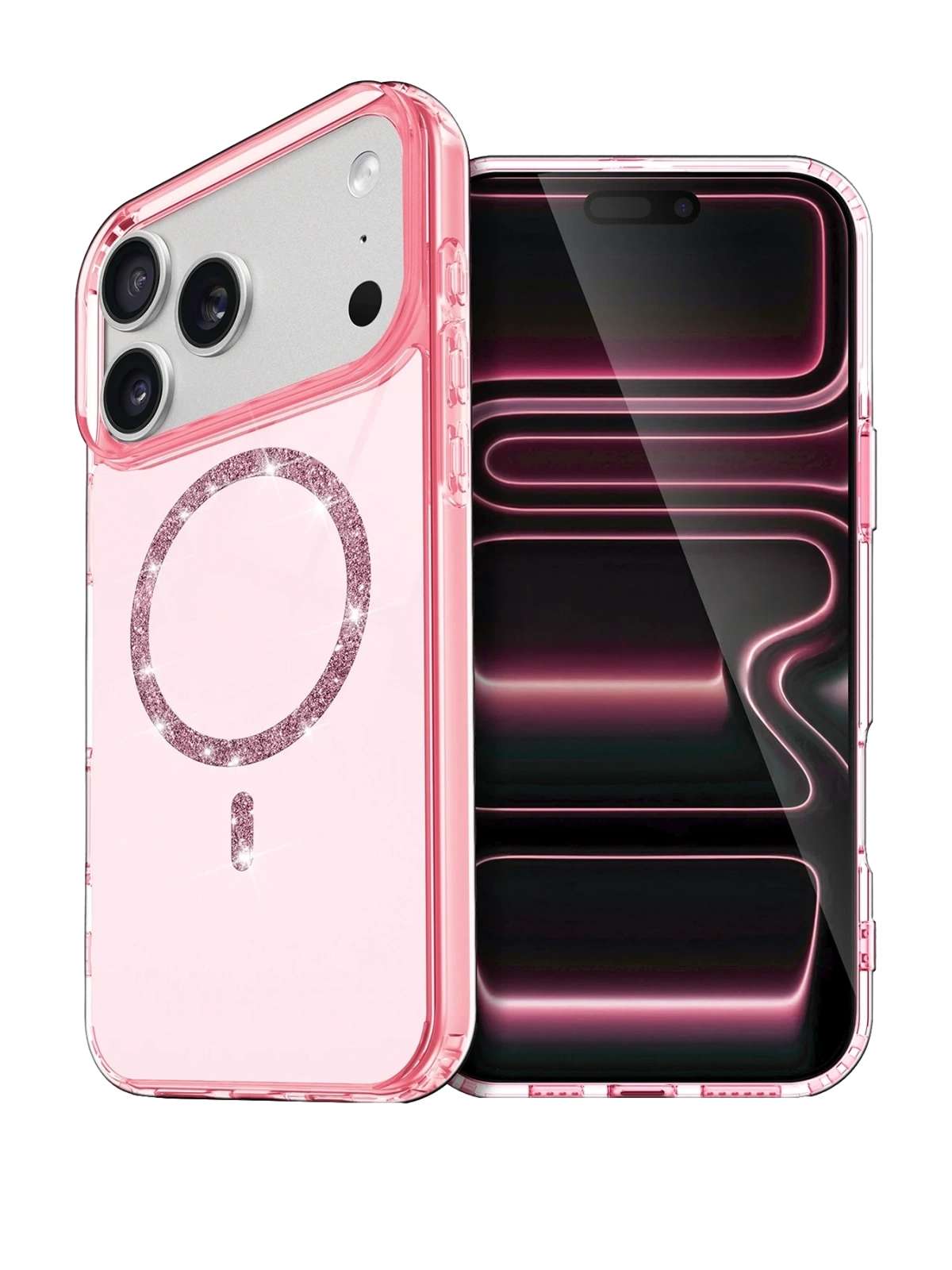 Newface Apple iPhone 17 Pro Max Live Diamond Magsafe Kapak - Pembe