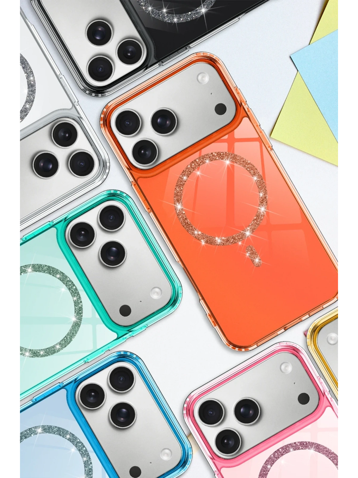 Newface Apple iPhone 17 Pro Max Live Diamond Magsafe Kapak - Pembe