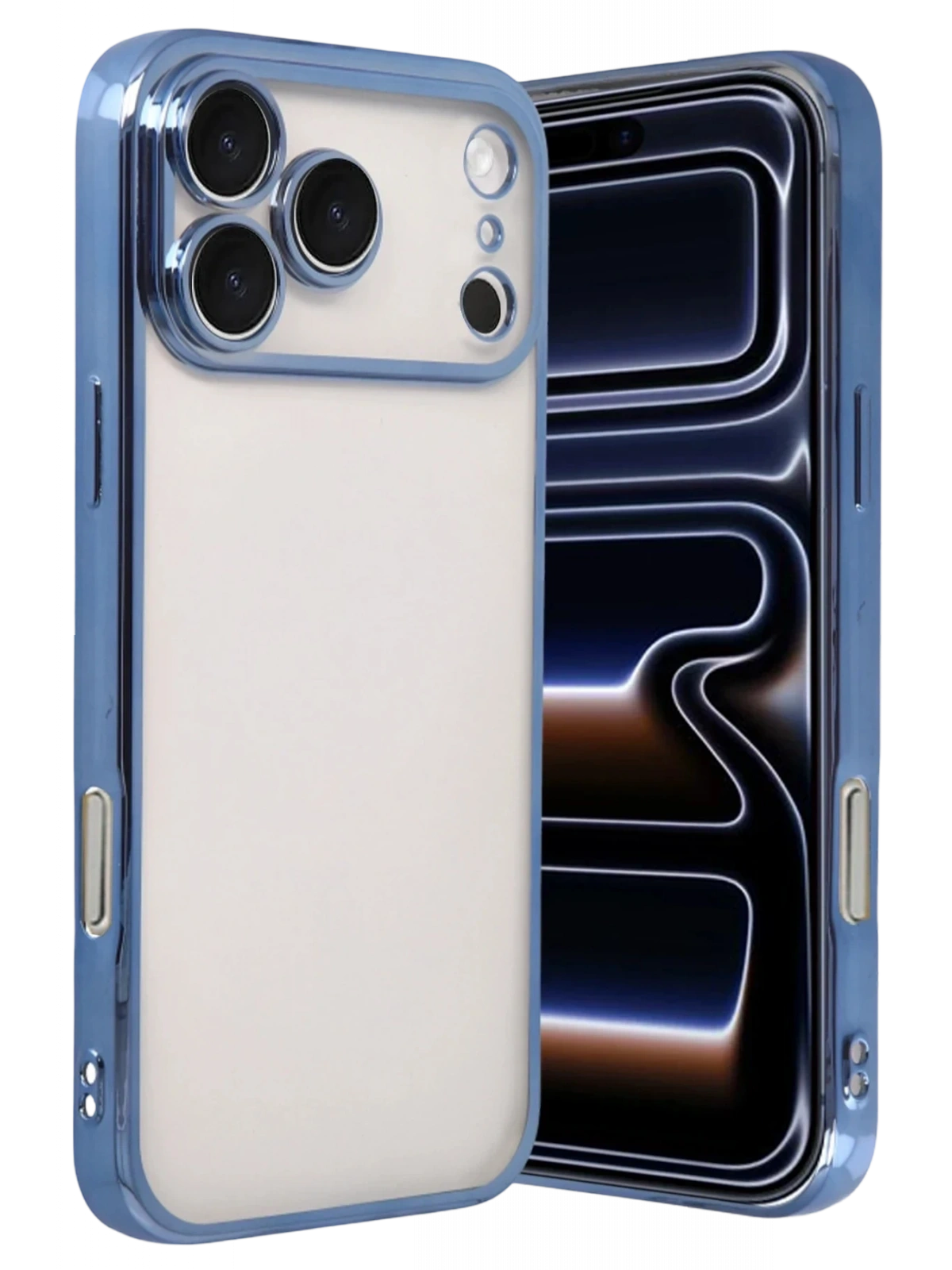 Newface Apple iPhone 17 Pro Max Razer Lensli Silikon - Açık Mavi