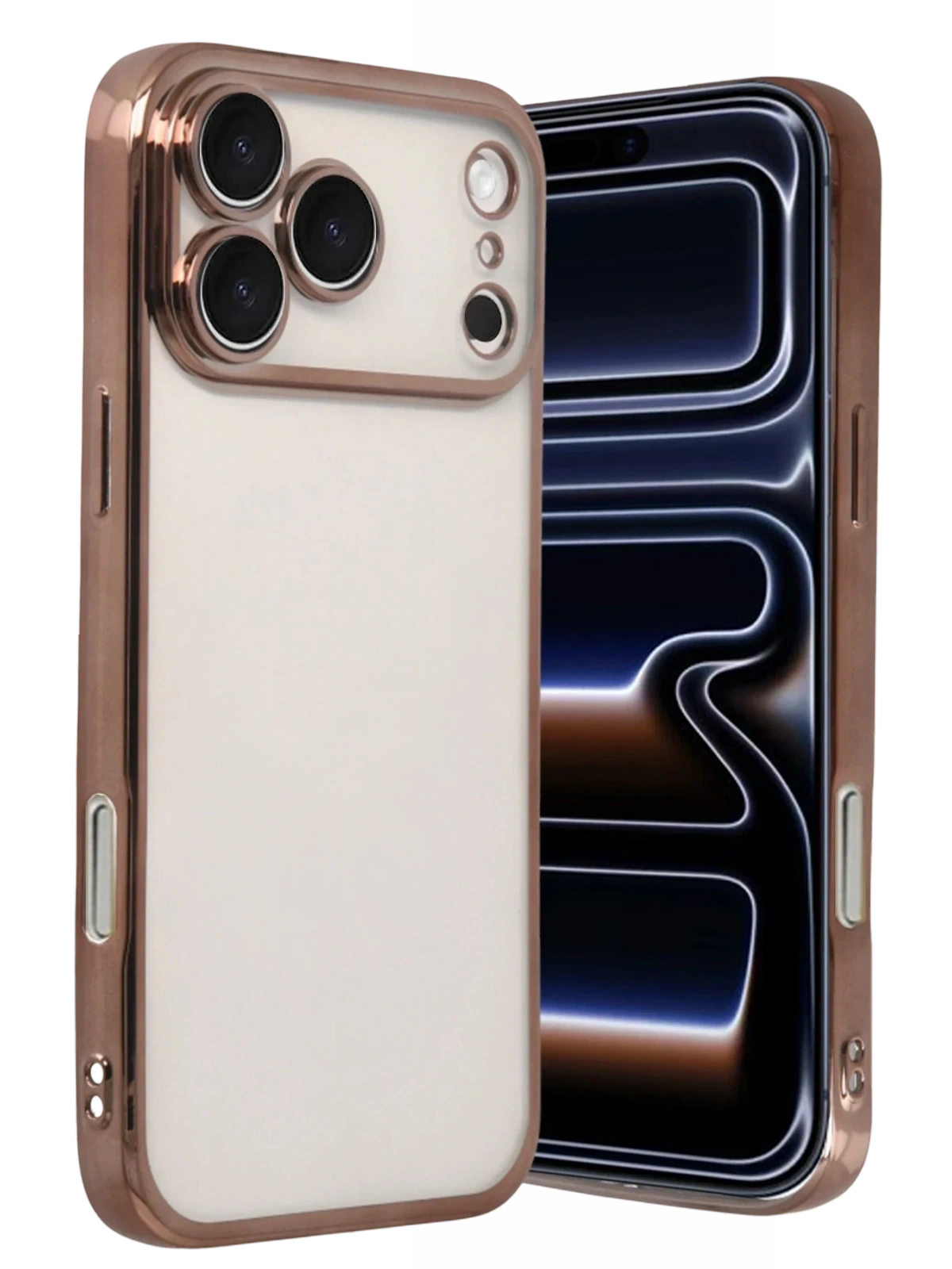 Newface Apple iPhone 17 Pro Max Razer Lensli Silikon - Çöl Titanyum